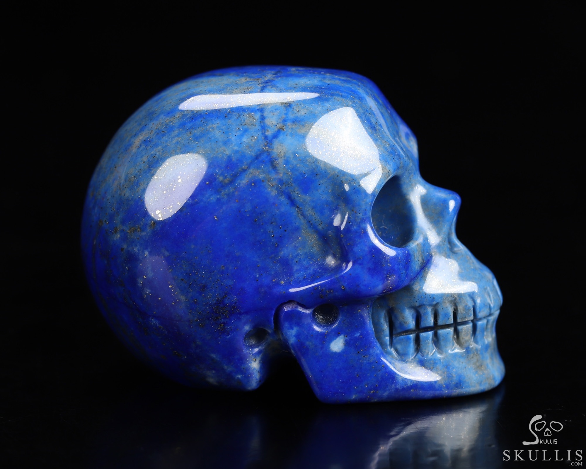 Gemstone 1.9" Lapis Lazuli Hand Carved Crystal Skull, Realistic, Crystal Healing Gemstone 1.9" Lapis Lazuli Hand Carved Crystal Skull, Realistic, Crystal Healing