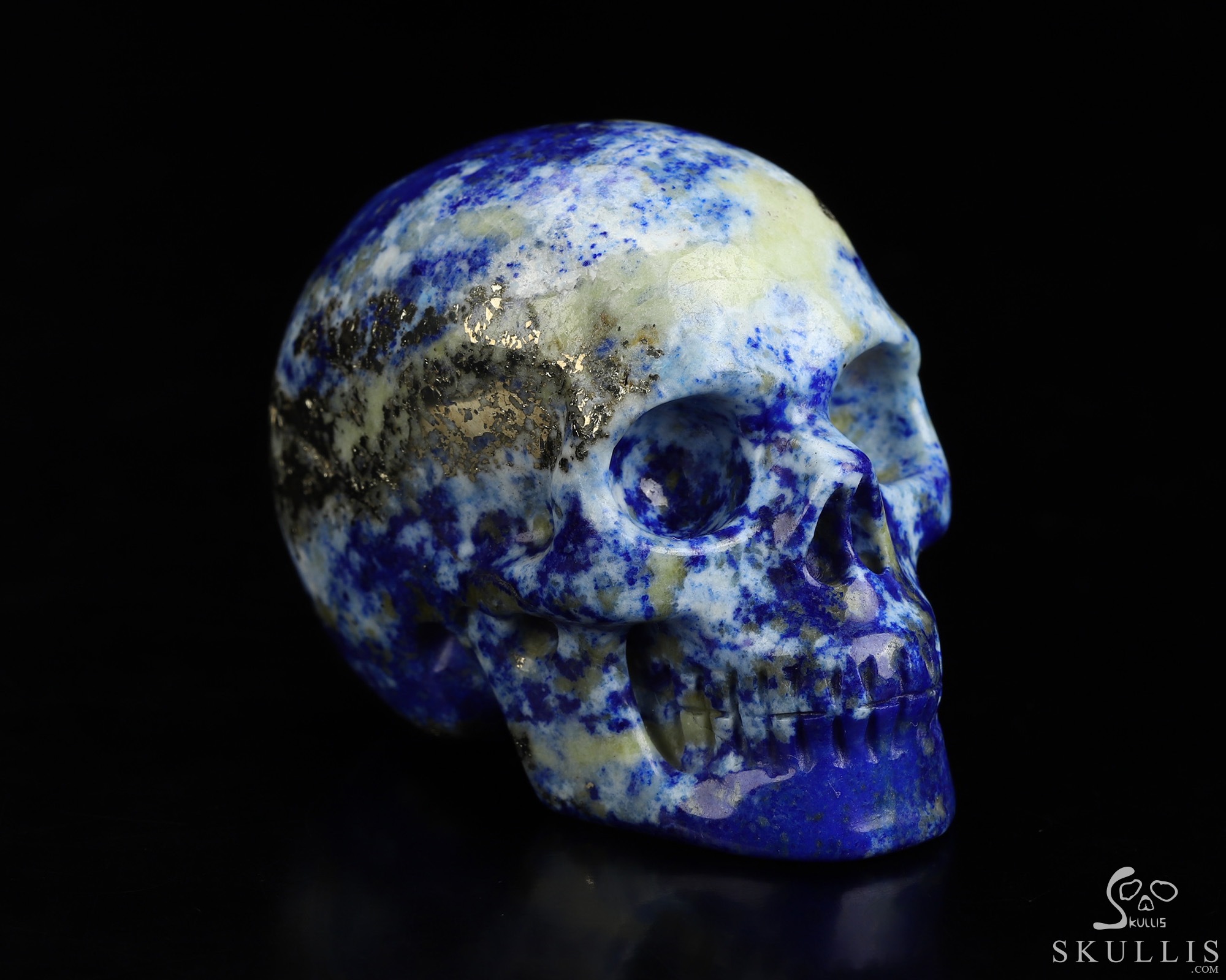 Gemstone 2.0" Lapis Lazuli Hand Carved Crystal Skull, Realistic, Crystal Healing Gemstone 2.0" Lapis Lazuli Hand Carved Crystal Skull, Realistic, Crystal Healing