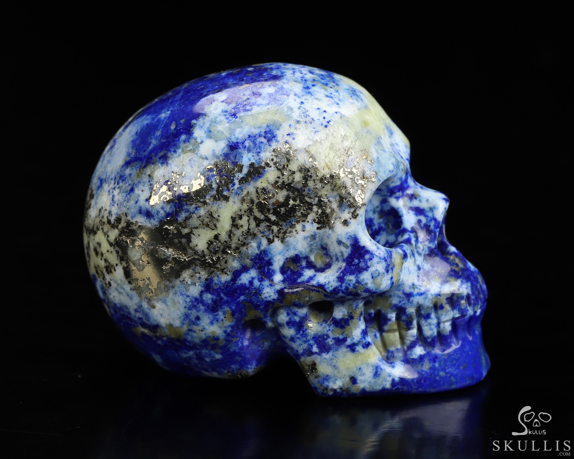Gemstone 2.0" Lapis Lazuli Hand Carved Crystal Skull, Realistic, Crystal Healing Gemstone 2.0" Lapis Lazuli Hand Carved Crystal Skull, Realistic, Crystal Healing