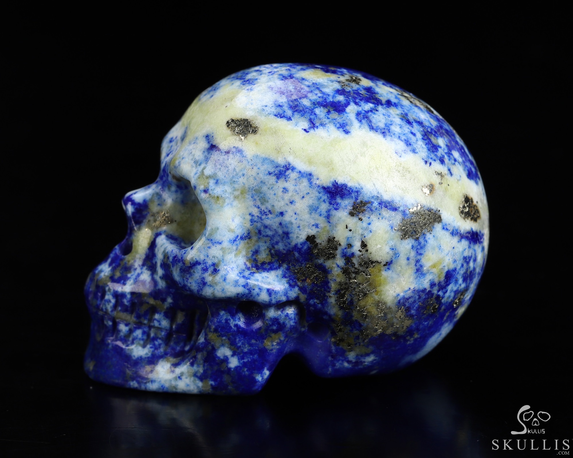 Gemstone 2.0" Lapis Lazuli Hand Carved Crystal Skull, Realistic, Crystal Healing Gemstone 2.0" Lapis Lazuli Hand Carved Crystal Skull, Realistic, Crystal Healing