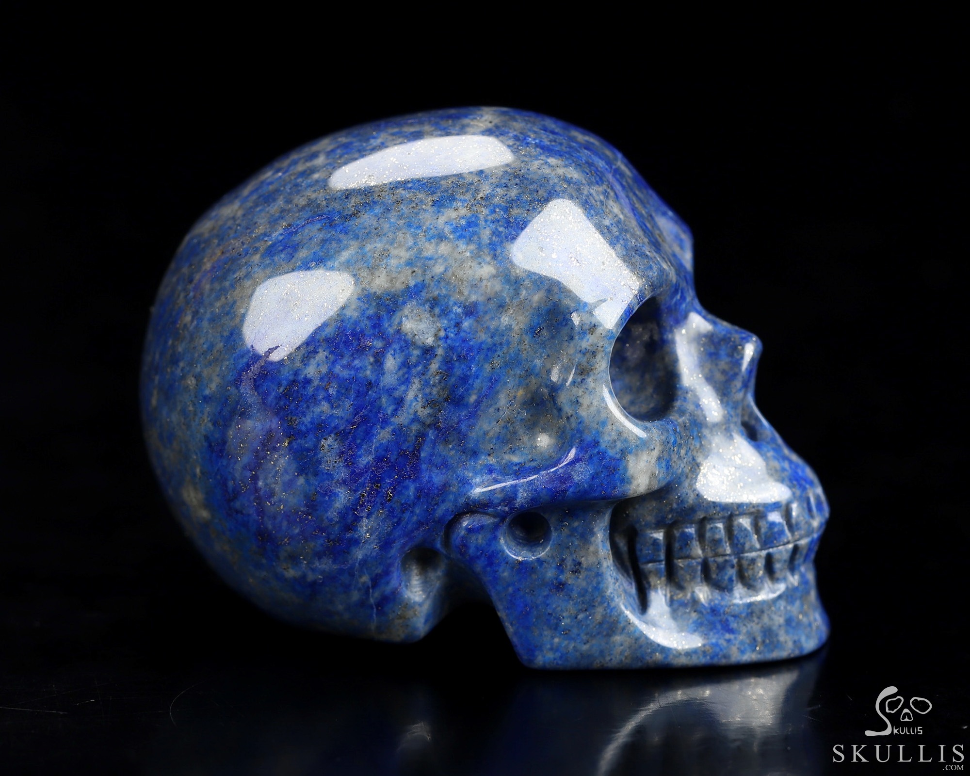 Gemstone 2.0" Lapis Lazuli Hand Carved Crystal Skull, Realistic, Crystal Healing Gemstone 2.0" Lapis Lazuli Hand Carved Crystal Skull, Realistic, Crystal Healing