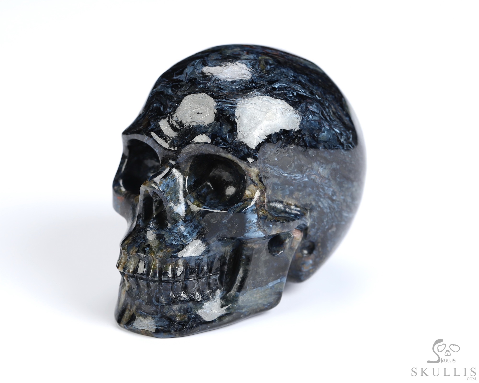 2.0" Pietersite Hand Carved Crystal Skull, Realistic, Crystal Healing 2.0" Pietersite Hand Carved Crystal Skull, Realistic, Crystal Healing