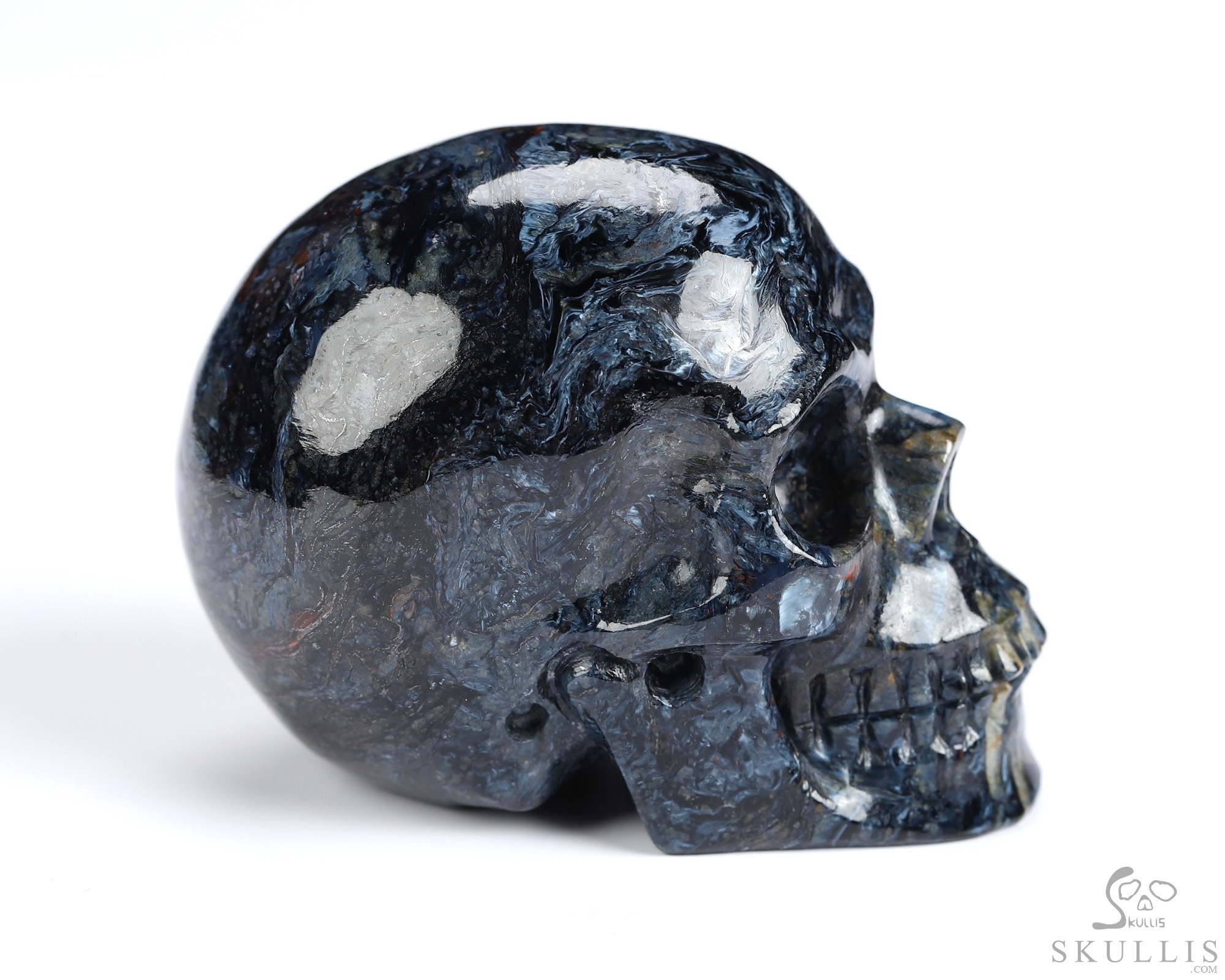 2.0" Pietersite Hand Carved Crystal Skull, Realistic, Crystal Healing 2.0" Pietersite Hand Carved Crystal Skull, Realistic, Crystal Healing