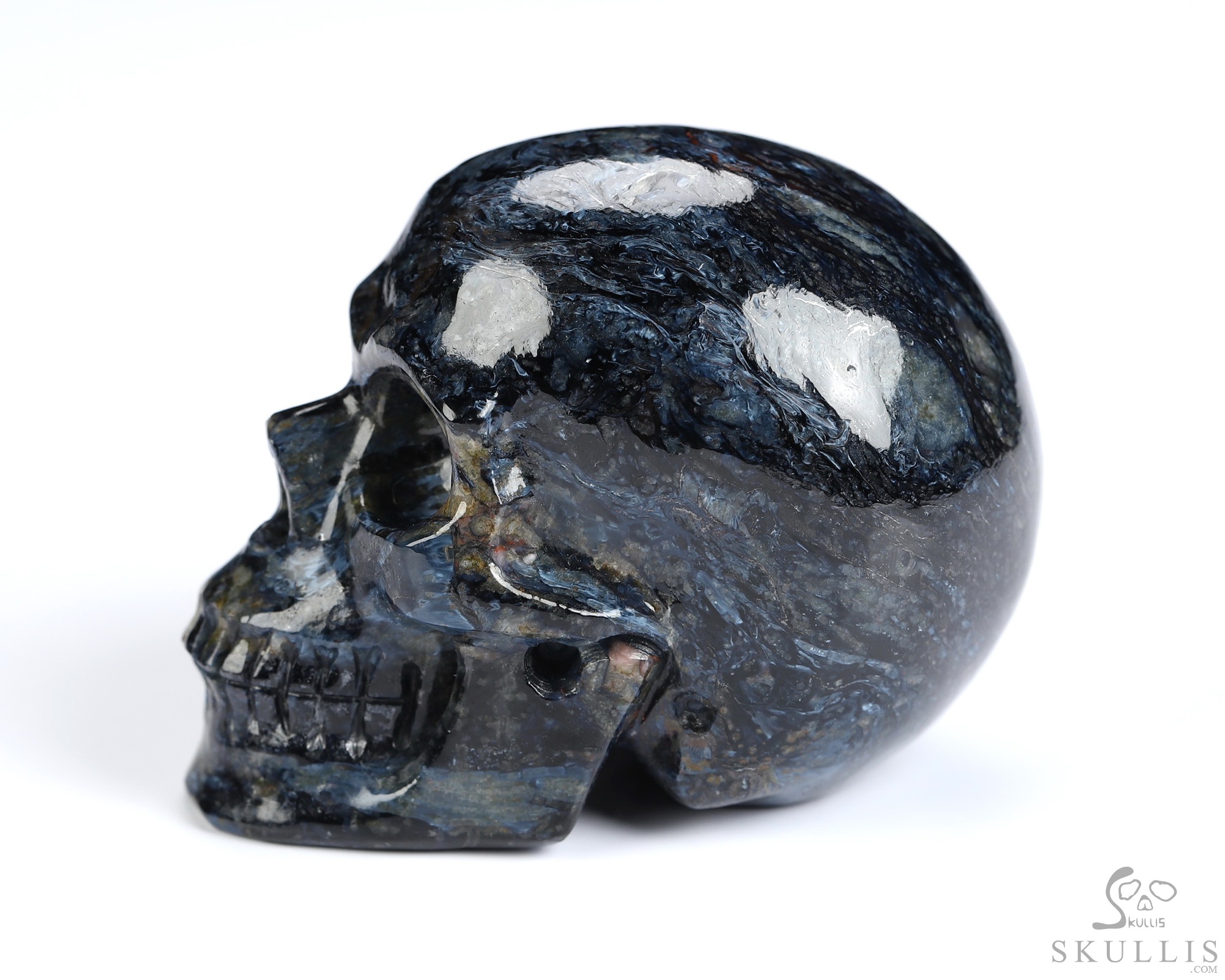 2.0" Pietersite Hand Carved Crystal Skull, Realistic, Crystal Healing 2.0" Pietersite Hand Carved Crystal Skull, Realistic, Crystal Healing