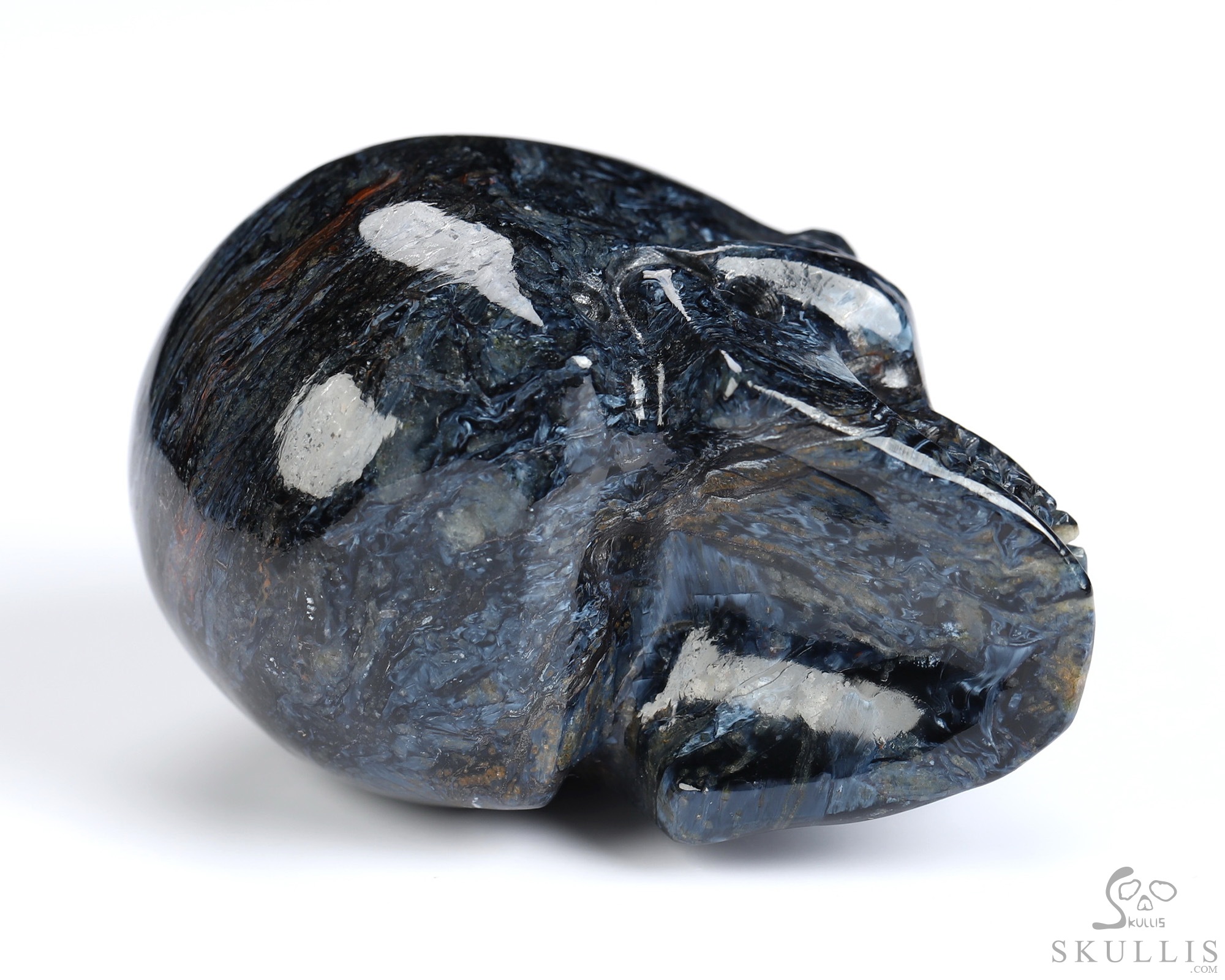 2.0" Pietersite Hand Carved Crystal Skull, Realistic, Crystal Healing 2.0" Pietersite Hand Carved Crystal Skull, Realistic, Crystal Healing