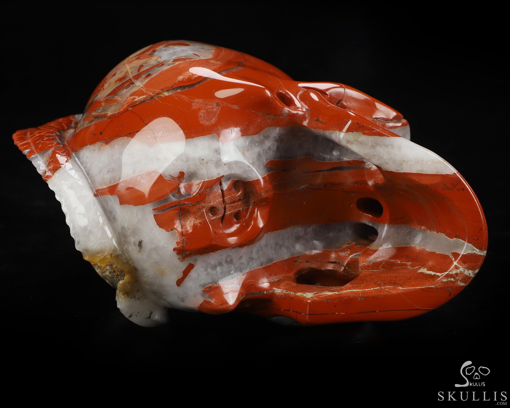 9.4" Red Jasper Hand Carved Crystal Skull and Dragon, Detachable Wings, Fine Art Sculpture, Crystal Healing 9.4" Red Jasper Hand Carved Crystal Skull and Dragon, Detachable Wings, Fine Art Sculpture, Crystal Healing