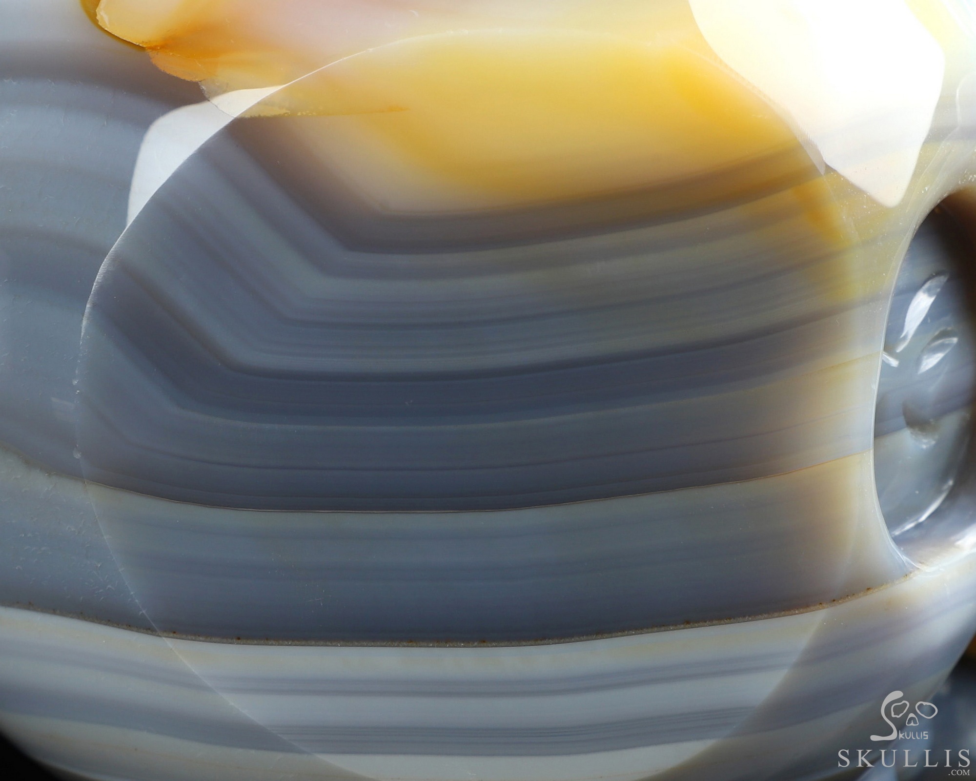 7.3" Gray & White Agate Hand Carved Crystal Skull Fine Art Sculpture, Crystal Healing 7.3" Gray & White Agate Hand Carved Crystal Skull Fine Art Sculpture, Crystal Healing