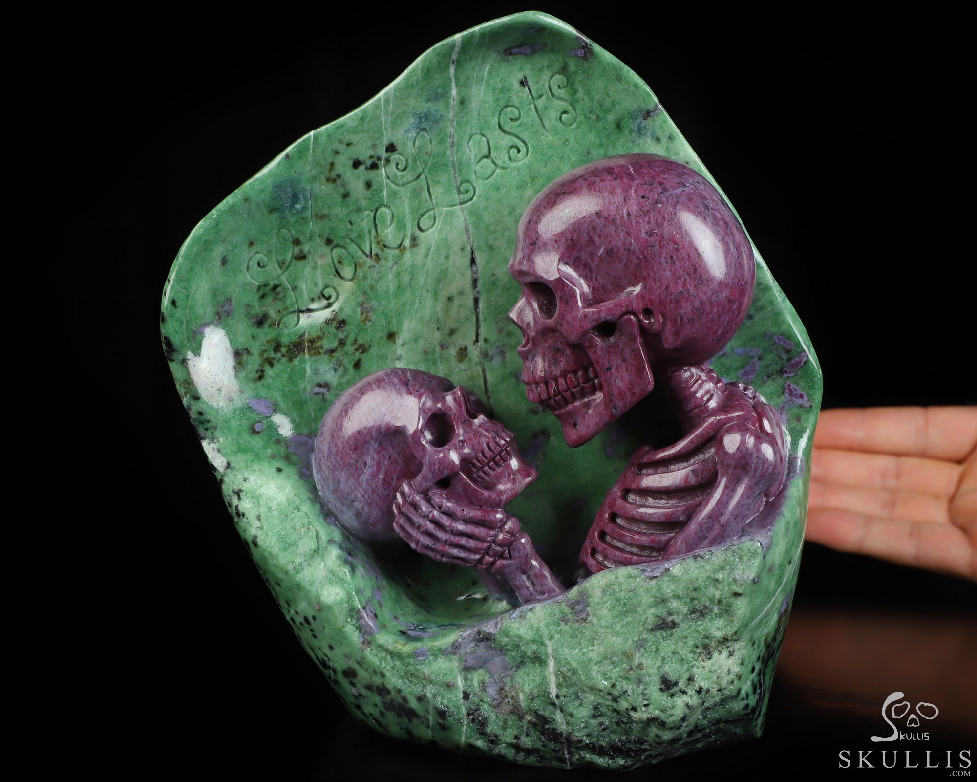 Love of Lasts, 7.0" Ruby Zoisite Hand Carved Crystal Skull Fine Art Sculpture, Crystal Healing Love of Lasts, 7.0" Ruby Zoisite Hand Carved Crystal Skull Fine Art Sculpture, Crystal Healing