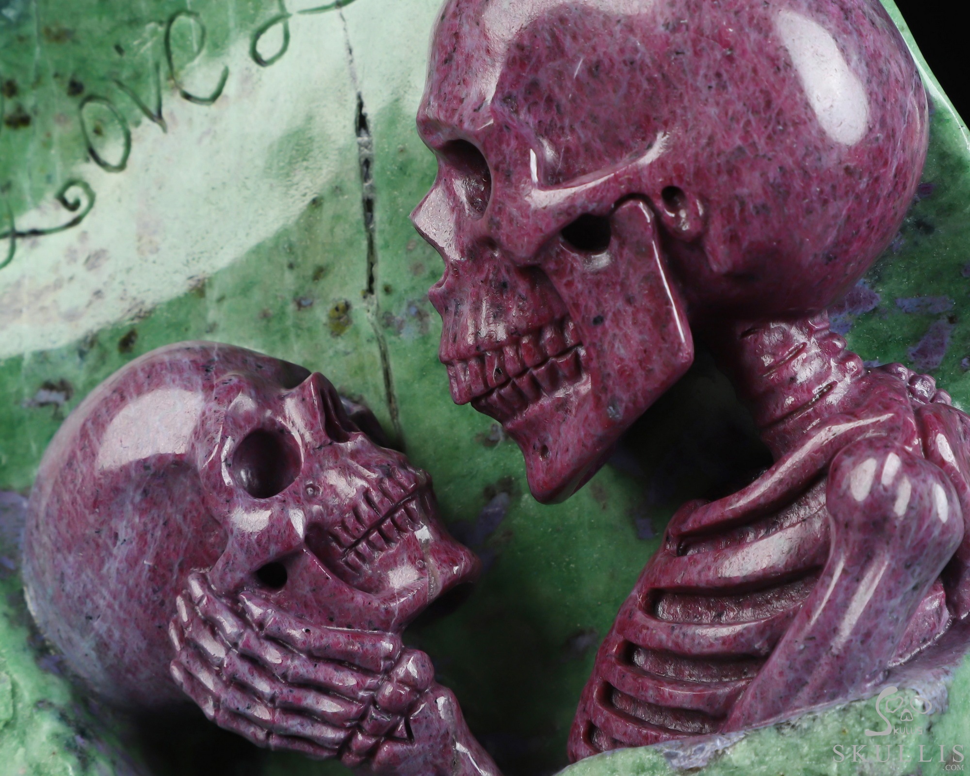 Love of Lasts, 7.0" Ruby Zoisite Hand Carved Crystal Skull Fine Art Sculpture, Crystal Healing Love of Lasts, 7.0" Ruby Zoisite Hand Carved Crystal Skull Fine Art Sculpture, Crystal Healing