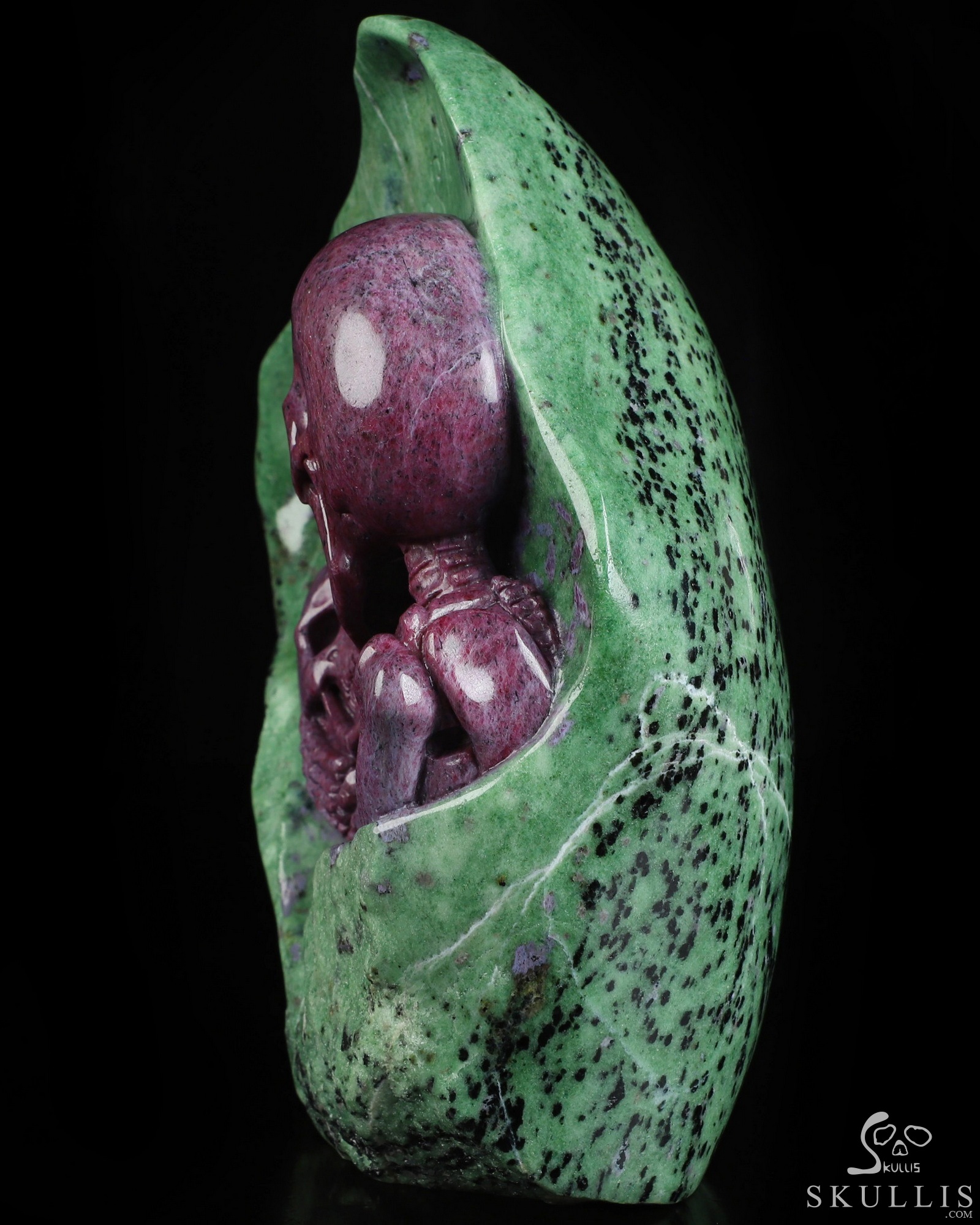 Love of Lasts, 7.0" Ruby Zoisite Hand Carved Crystal Skull Fine Art Sculpture, Crystal Healing Love of Lasts, 7.0" Ruby Zoisite Hand Carved Crystal Skull Fine Art Sculpture, Crystal Healing