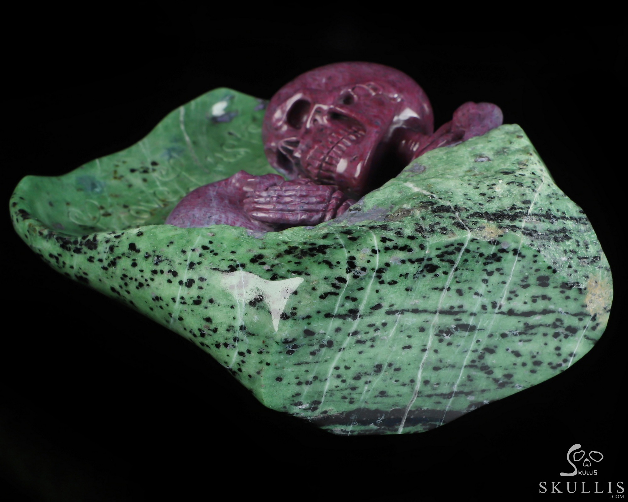 Love of Lasts, 7.0" Ruby Zoisite Hand Carved Crystal Skull Fine Art Sculpture, Crystal Healing Love of Lasts, 7.0" Ruby Zoisite Hand Carved Crystal Skull Fine Art Sculpture, Crystal Healing