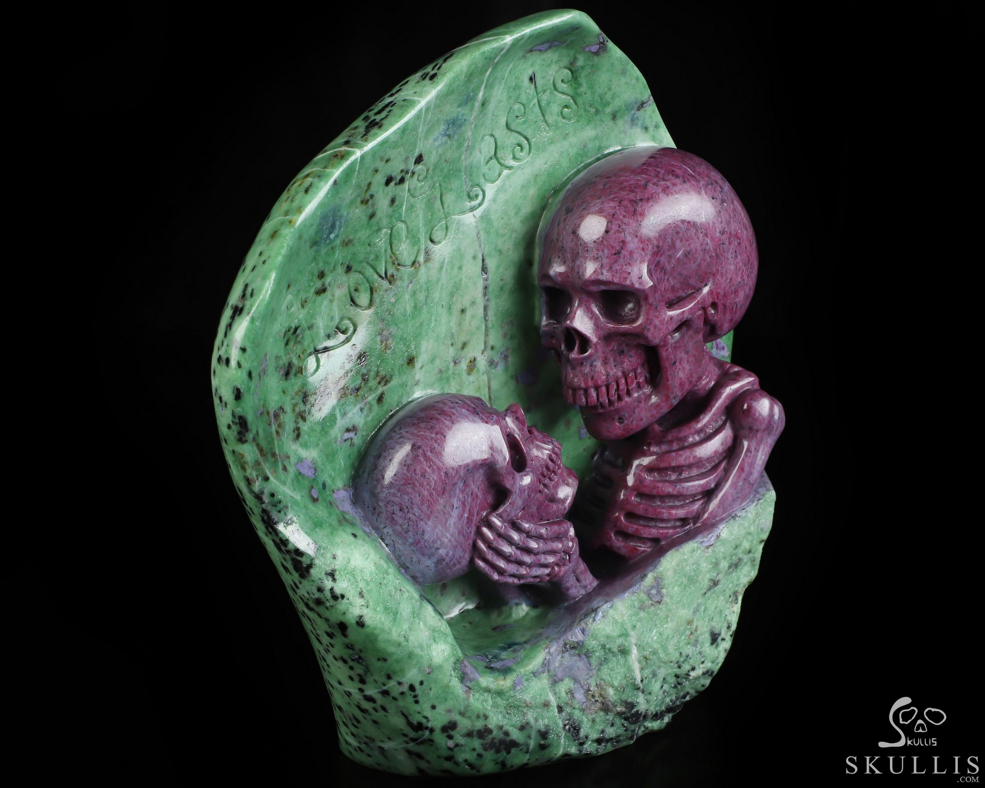Love of Lasts, 7.0" Ruby Zoisite Hand Carved Crystal Skull Fine Art Sculpture, Crystal Healing Love of Lasts, 7.0" Ruby Zoisite Hand Carved Crystal Skull Fine Art Sculpture, Crystal Healing