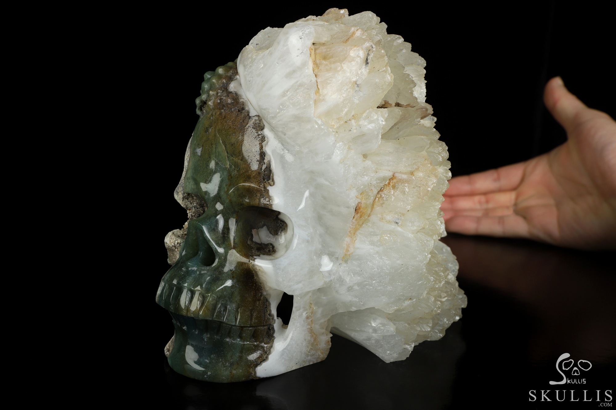 6.9" Quartz rock druse Hand Carved Crystal Skull Fine Art Sculpture, Crystal Healing 6.9" Quartz rock druse Hand Carved Crystal Skull Fine Art Sculpture, Crystal Healing