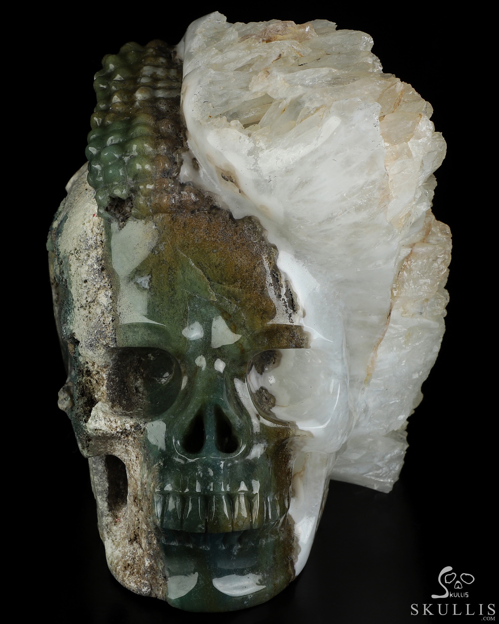 6.9" Quartz rock druse Hand Carved Crystal Skull Fine Art Sculpture, Crystal Healing 6.9" Quartz rock druse Hand Carved Crystal Skull Fine Art Sculpture, Crystal Healing