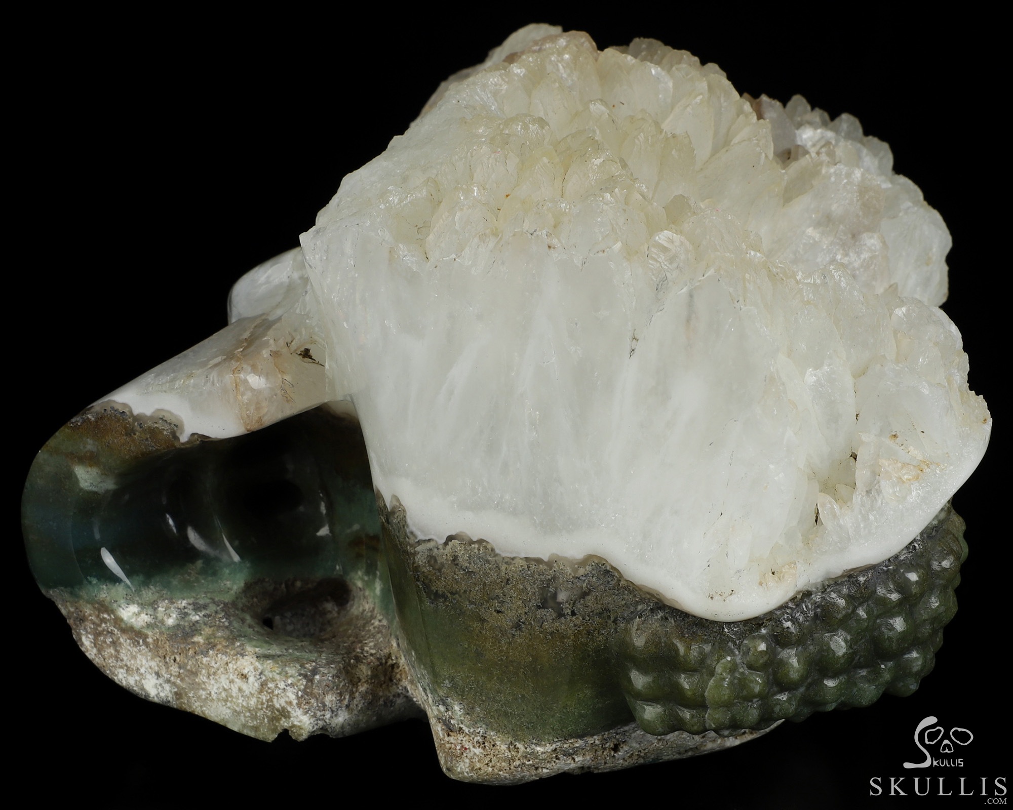 6.9" Quartz rock druse Hand Carved Crystal Skull Fine Art Sculpture, Crystal Healing 6.9" Quartz rock druse Hand Carved Crystal Skull Fine Art Sculpture, Crystal Healing