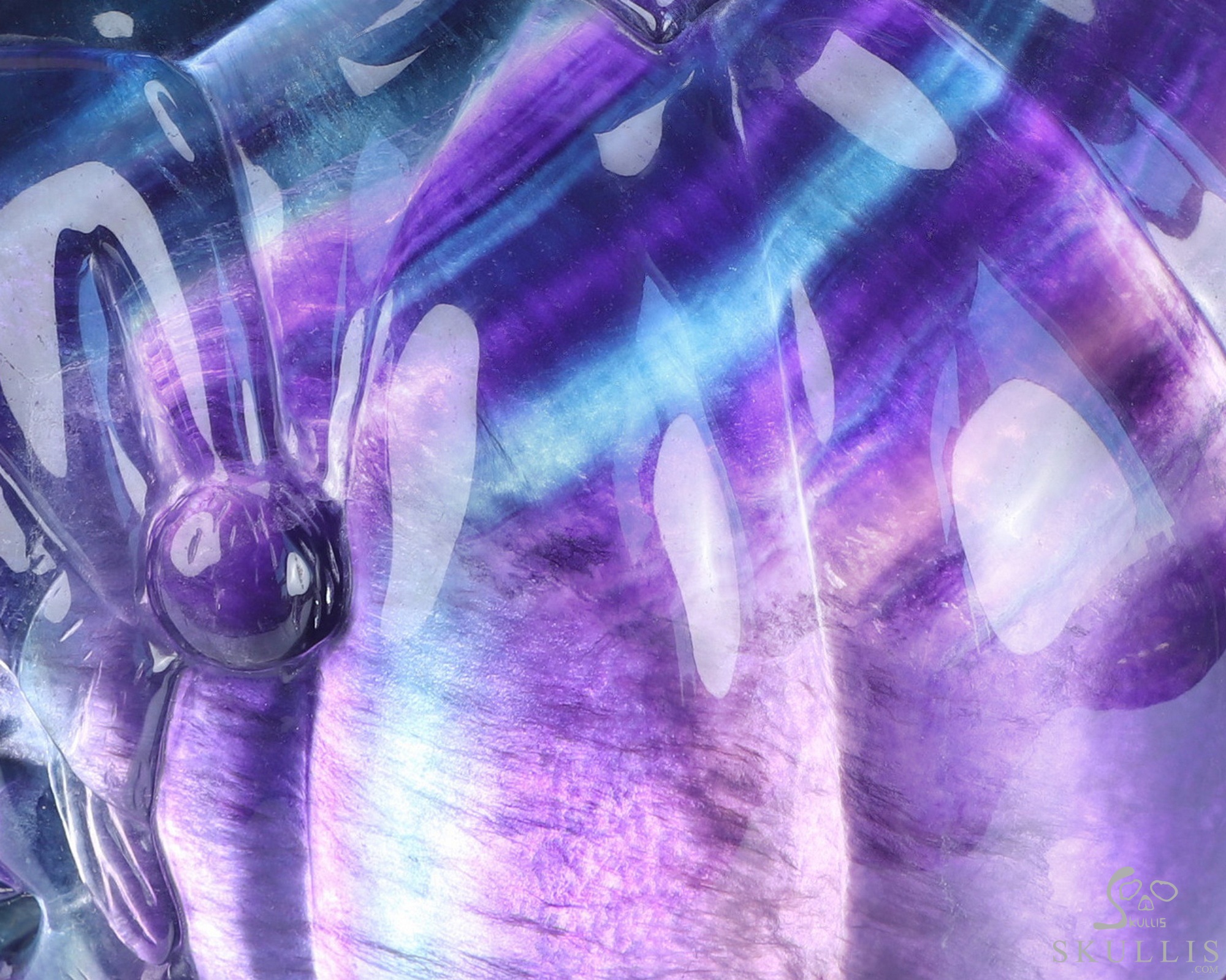 5.3" Fluorite Hand Carved Jack-O'-Lantern Pumpkin Hollow Crystal Skull Lamp/Light, Crystal Healing 5.3" Fluorite Hand Carved Jack-O'-Lantern Pumpkin Hollow Crystal Skull Lamp/Light, Crystal Healing