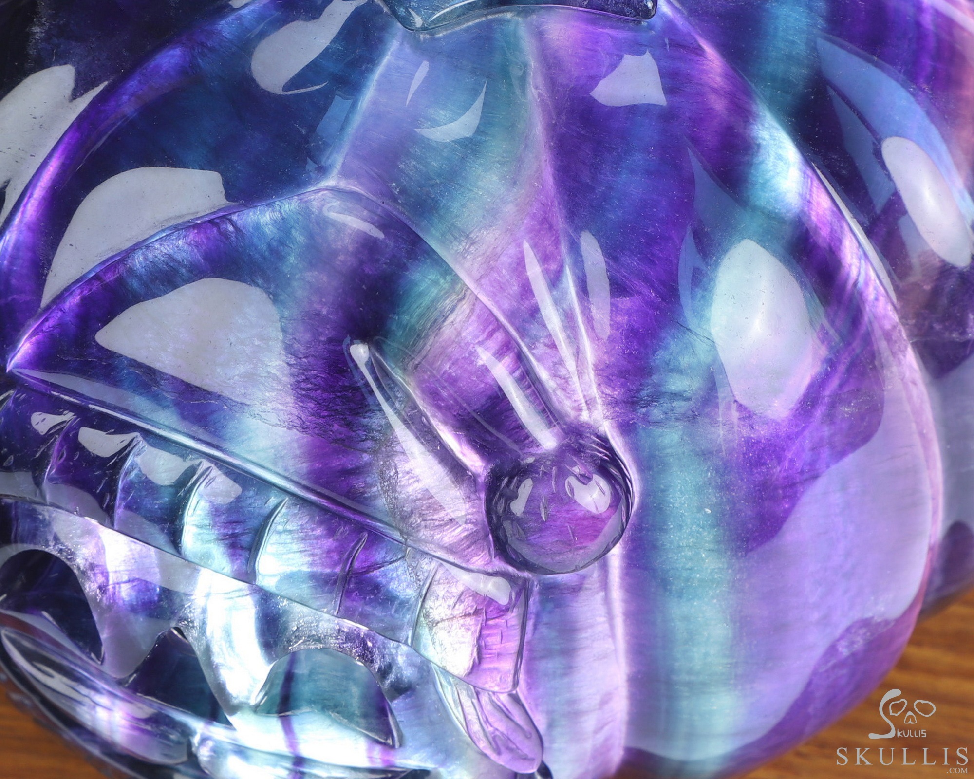 5.3" Fluorite Hand Carved Jack-O'-Lantern Pumpkin Hollow Crystal Skull Lamp/Light, Crystal Healing 5.3" Fluorite Hand Carved Jack-O'-Lantern Pumpkin Hollow Crystal Skull Lamp/Light, Crystal Healing