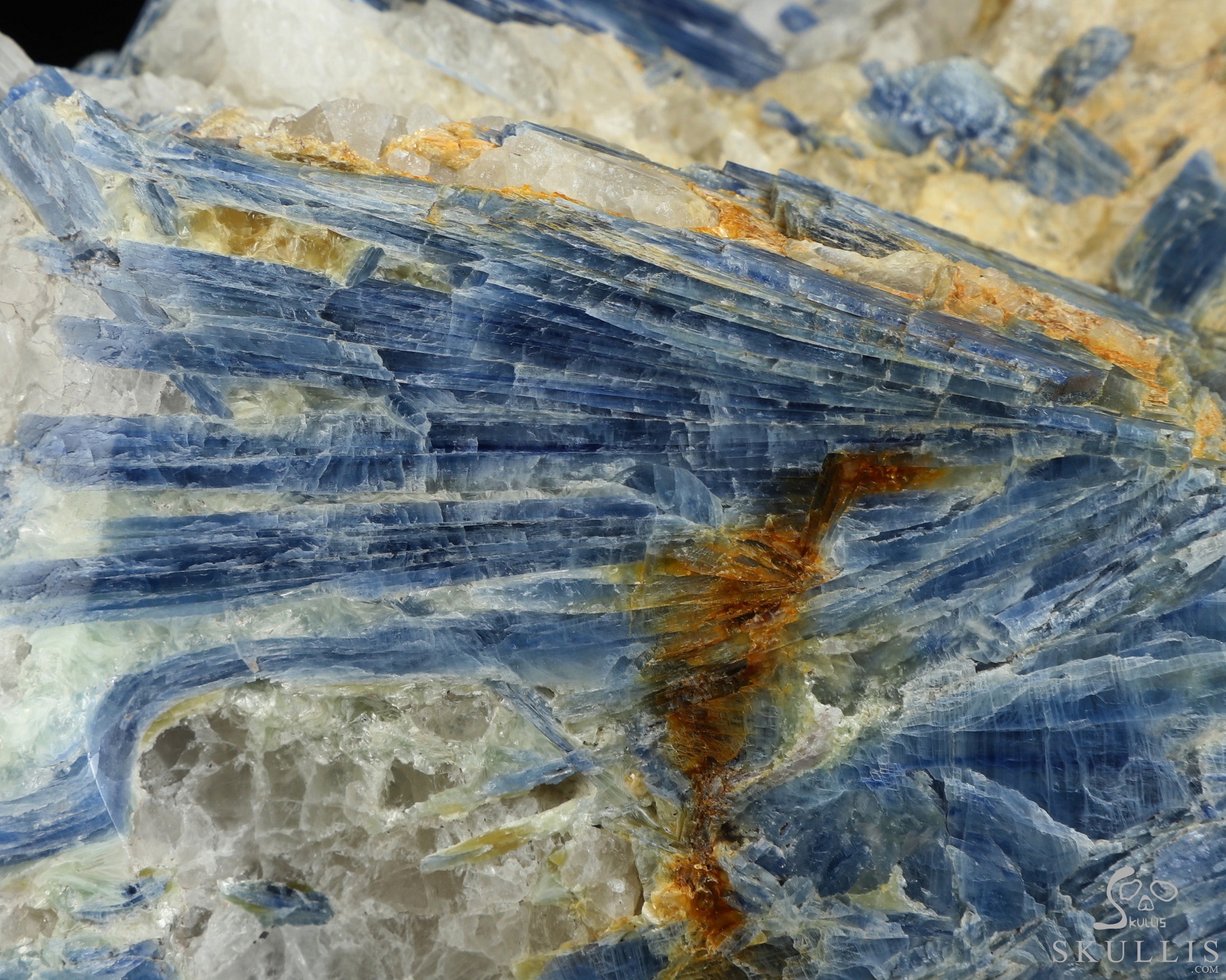 Gemstone 9.8" Kyanite Hand Carved Crystal Skull Fine Art Sculpture, Crystal Healing Gemstone 9.8" Kyanite Hand Carved Crystal Skull Fine Art Sculpture, Crystal Healing