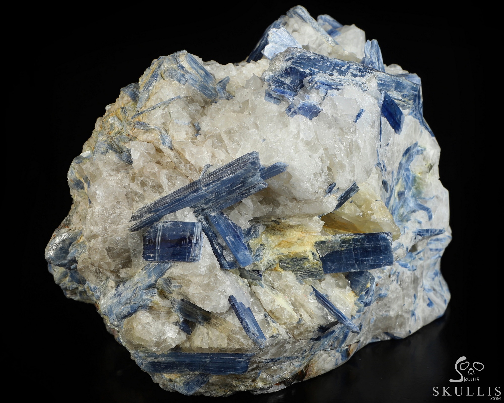 Gemstone 9.8" Kyanite Hand Carved Crystal Skull Fine Art Sculpture, Crystal Healing Gemstone 9.8" Kyanite Hand Carved Crystal Skull Fine Art Sculpture, Crystal Healing