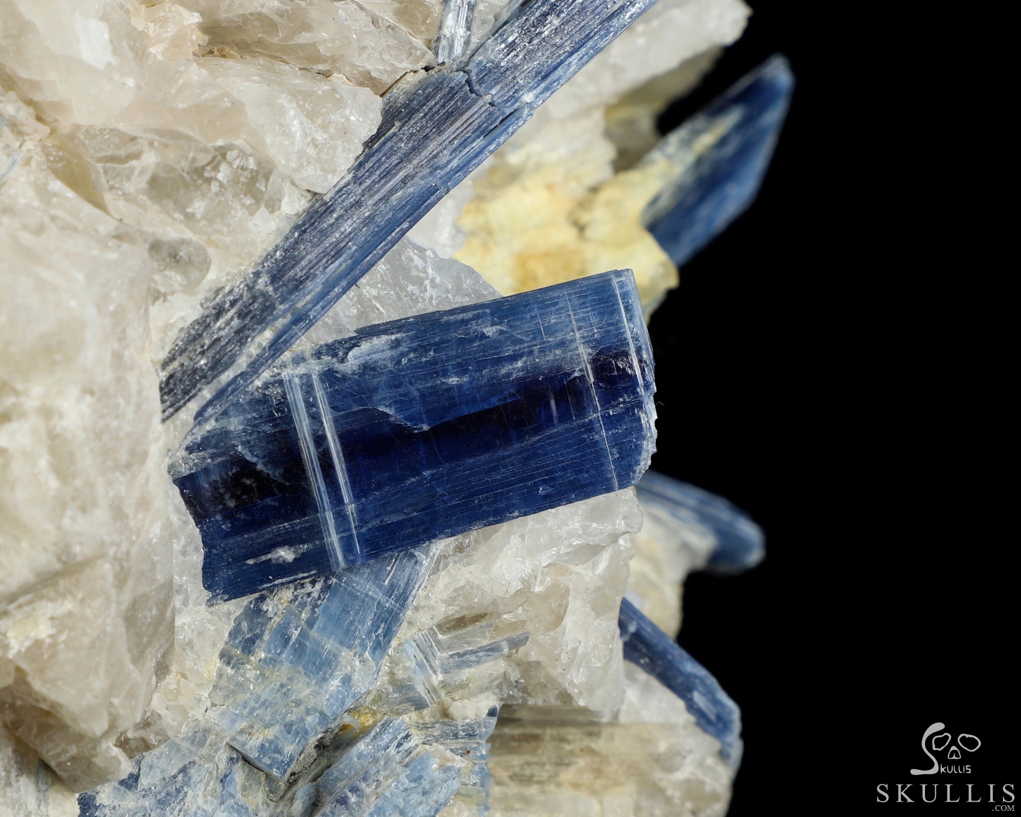 Gemstone 9.8" Kyanite Hand Carved Crystal Skull Fine Art Sculpture, Crystal Healing Gemstone 9.8" Kyanite Hand Carved Crystal Skull Fine Art Sculpture, Crystal Healing