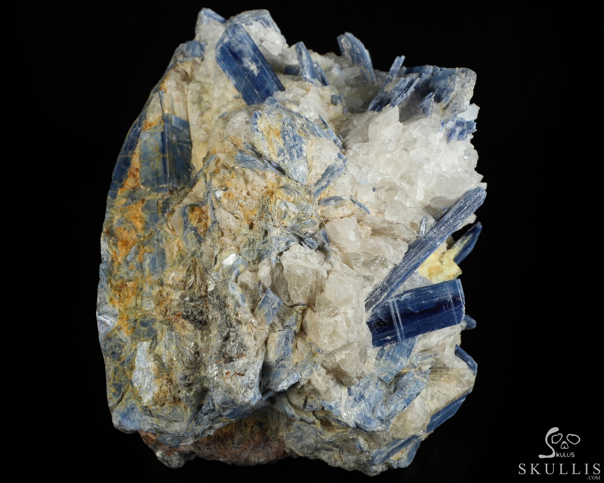 Gemstone 9.8" Kyanite Hand Carved Crystal Skull Fine Art Sculpture, Crystal Healing Gemstone 9.8" Kyanite Hand Carved Crystal Skull Fine Art Sculpture, Crystal Healing