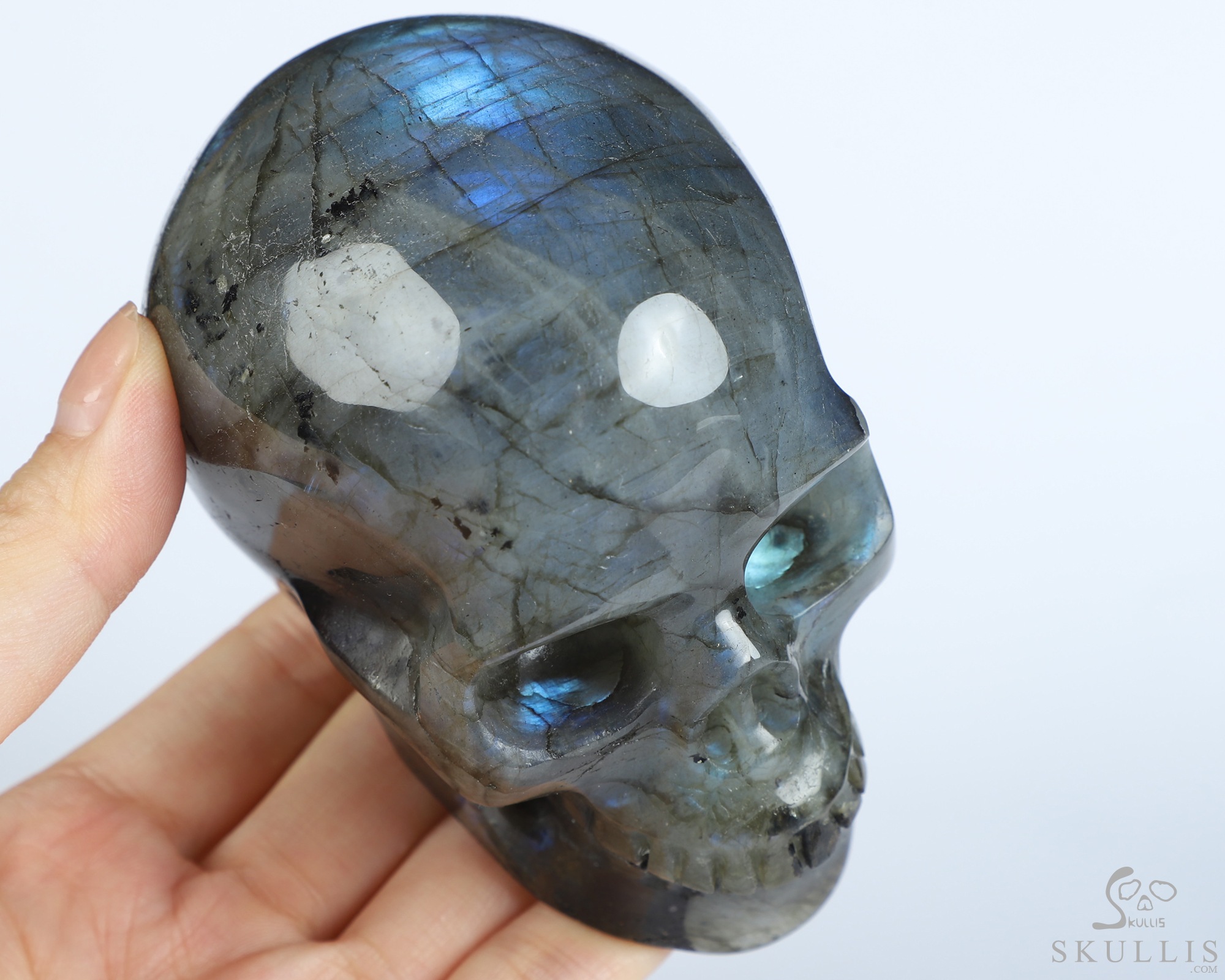 3.9" Labradorite Hand Carved Crystal Skull, Realistic, Crystal Healing 3.9" Labradorite Hand Carved Crystal Skull, Realistic, Crystal Healing
