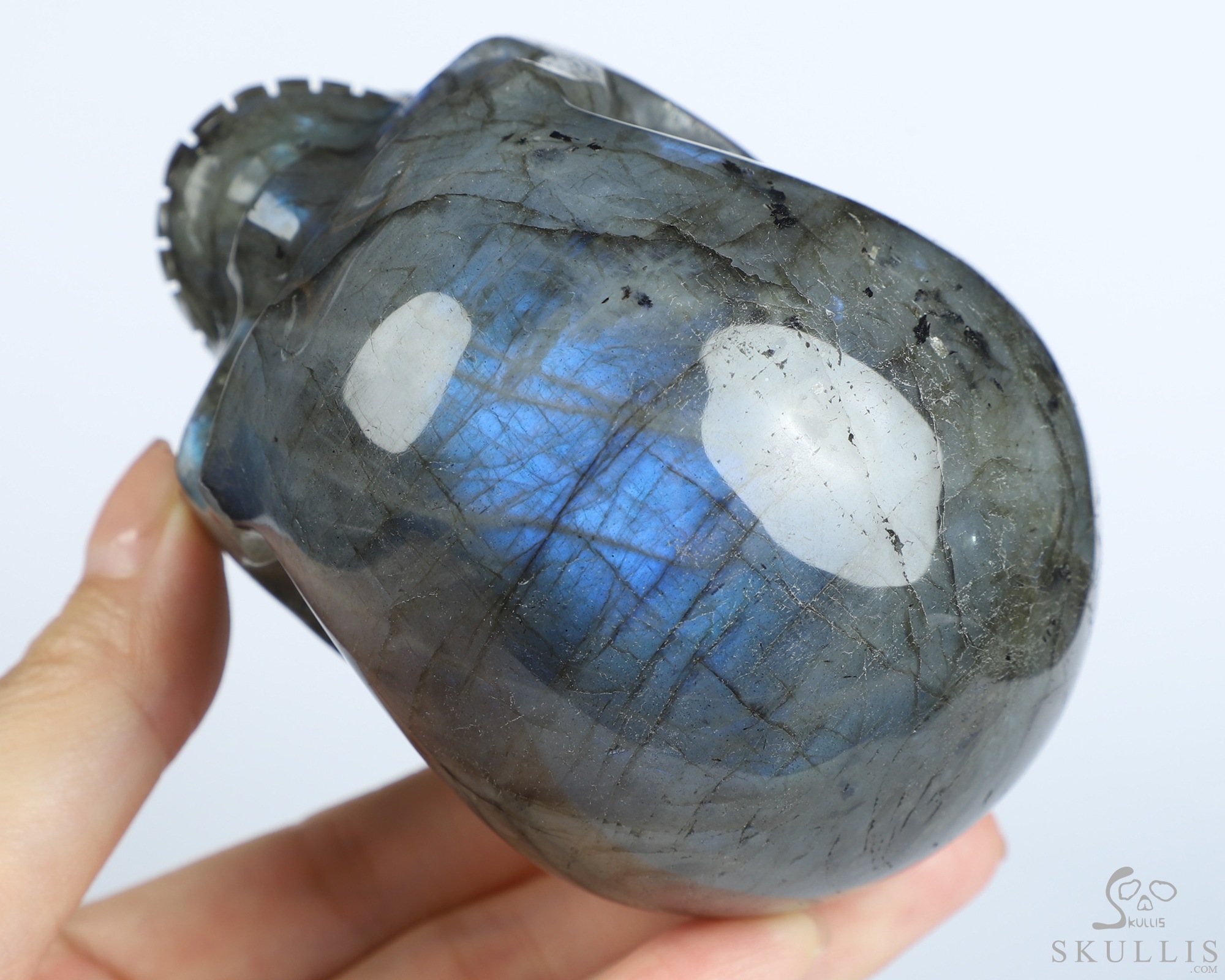 3.9" Labradorite Hand Carved Crystal Skull, Realistic, Crystal Healing 3.9" Labradorite Hand Carved Crystal Skull, Realistic, Crystal Healing