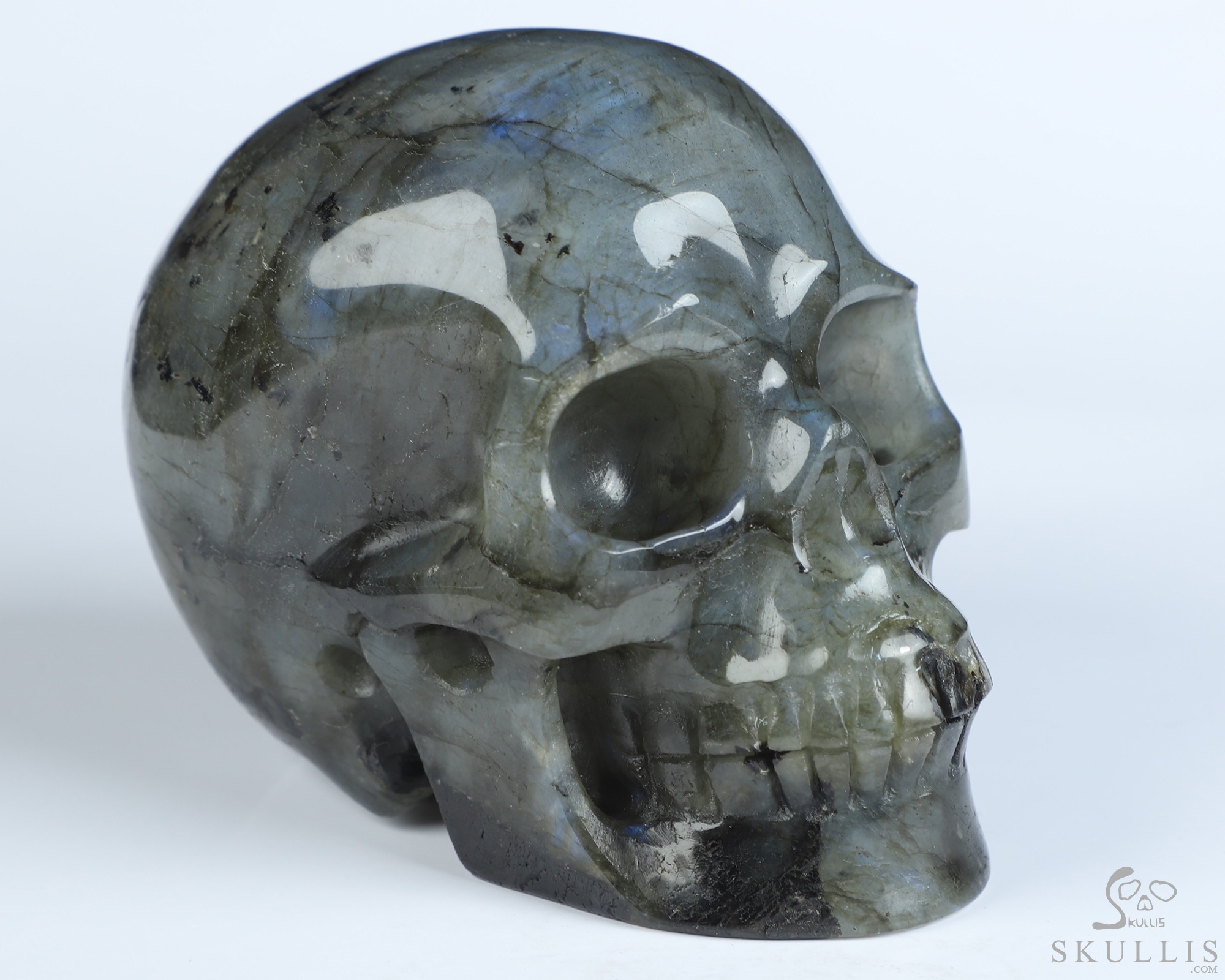 3.9" Labradorite Hand Carved Crystal Skull, Realistic, Crystal Healing 3.9" Labradorite Hand Carved Crystal Skull, Realistic, Crystal Healing