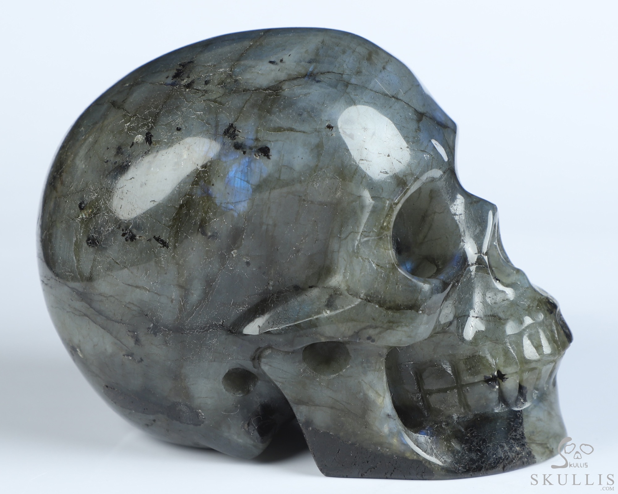 3.9" Labradorite Hand Carved Crystal Skull, Realistic, Crystal Healing 3.9" Labradorite Hand Carved Crystal Skull, Realistic, Crystal Healing