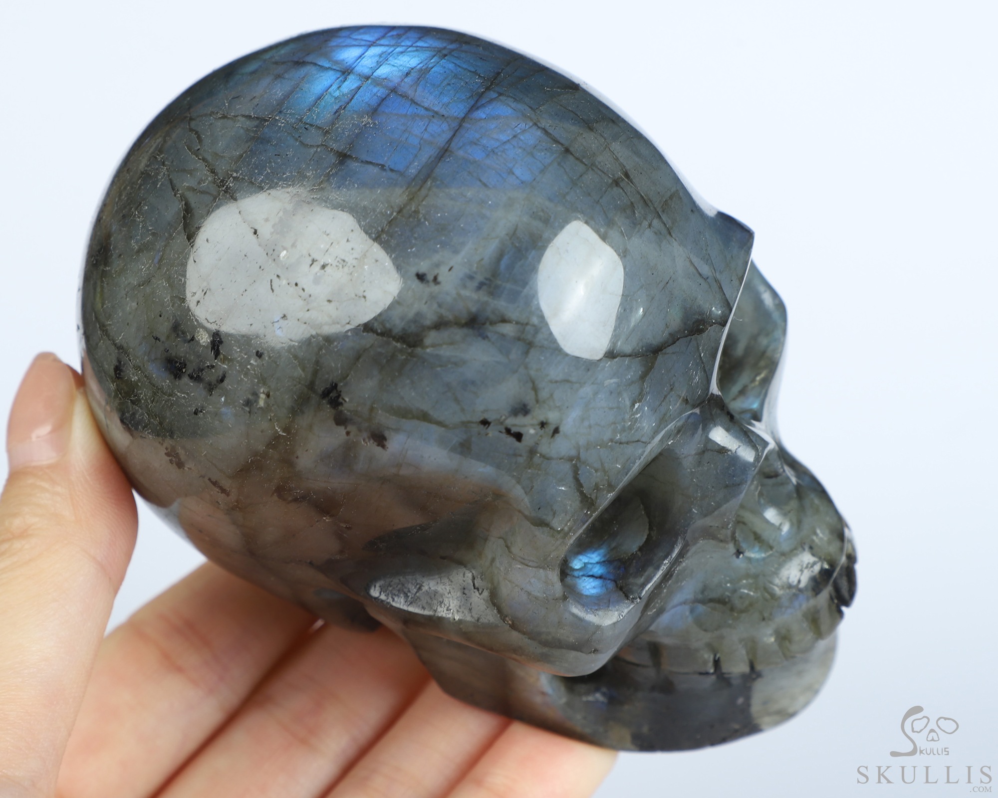 3.9" Labradorite Hand Carved Crystal Skull, Realistic, Crystal Healing 3.9" Labradorite Hand Carved Crystal Skull, Realistic, Crystal Healing
