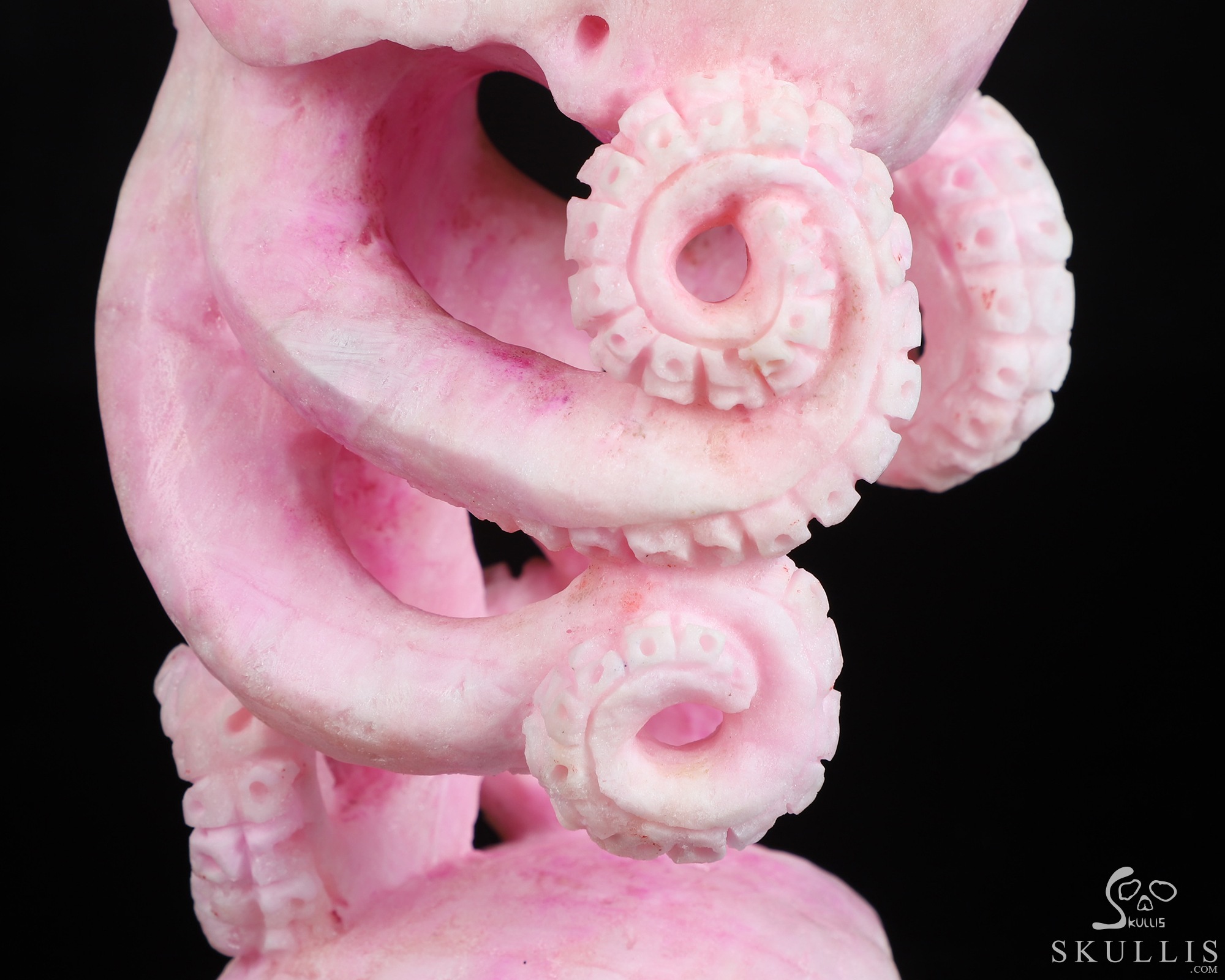 Merry Christmas! 8.0" Pink Aragonite Hand Carved Nautiloid Cthulhu Crystal Skull Sculpture, Crystal Healing Merry Christmas! 8.0" Pink Aragonite Hand Carved Nautiloid Cthulhu Crystal Skull Sculpture, Crystal Healing