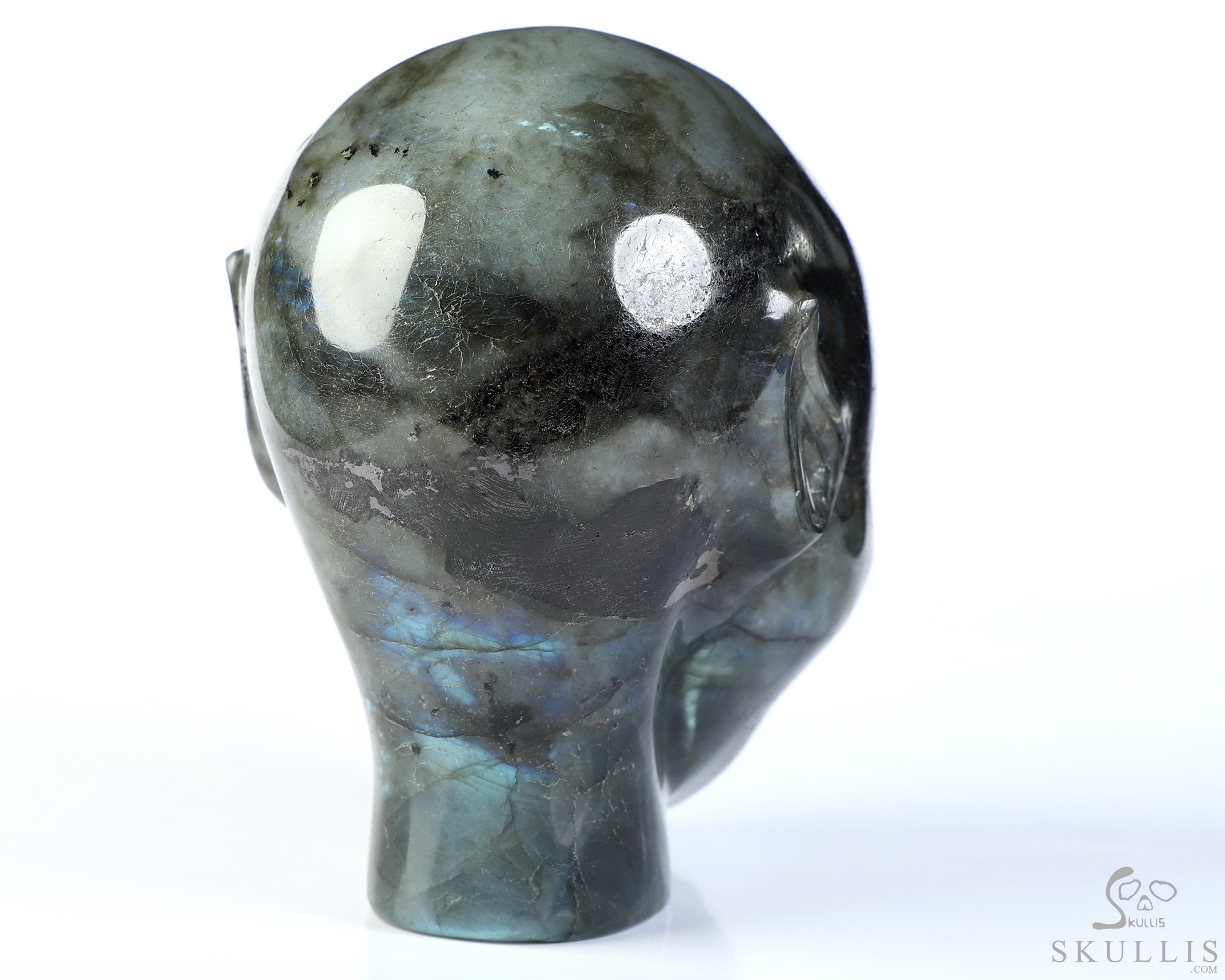 4.1" Labradorite Hand Carved Fairy Elf Alien Crystal Skull Companion Sculpture, Crystal Healing 4.1" Labradorite Hand Carved Fairy Elf Alien Crystal Skull Companion Sculpture, Crystal Healing