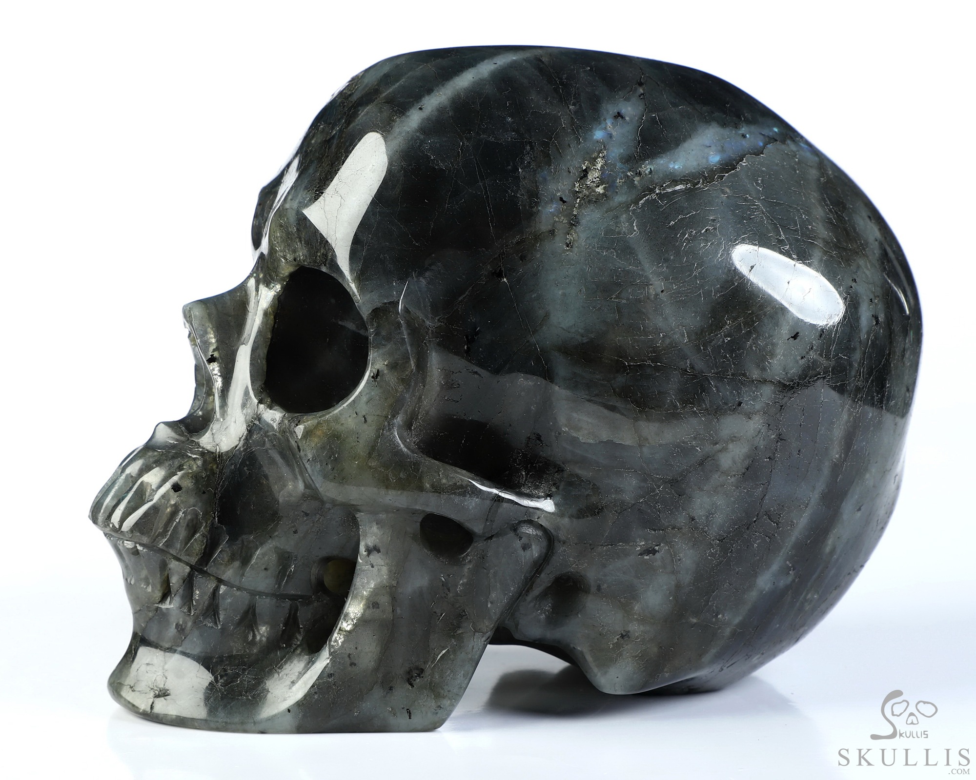 5.0" Labradorite Hand Carved Crystal Skull, Super Realistic, Crystal Healing 5.0" Labradorite Hand Carved Crystal Skull, Super Realistic, Crystal Healing