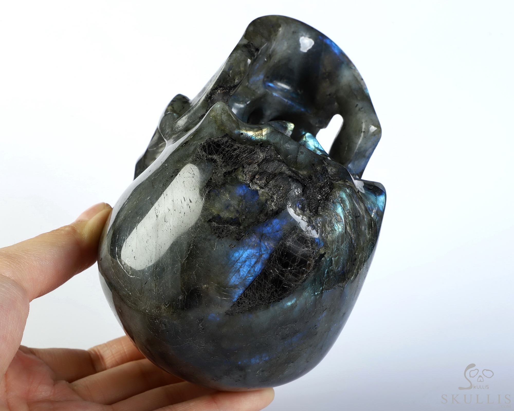 5.0" Labradorite Hand Carved Crystal Skull, Super Realistic, Crystal Healing 5.0" Labradorite Hand Carved Crystal Skull, Super Realistic, Crystal Healing
