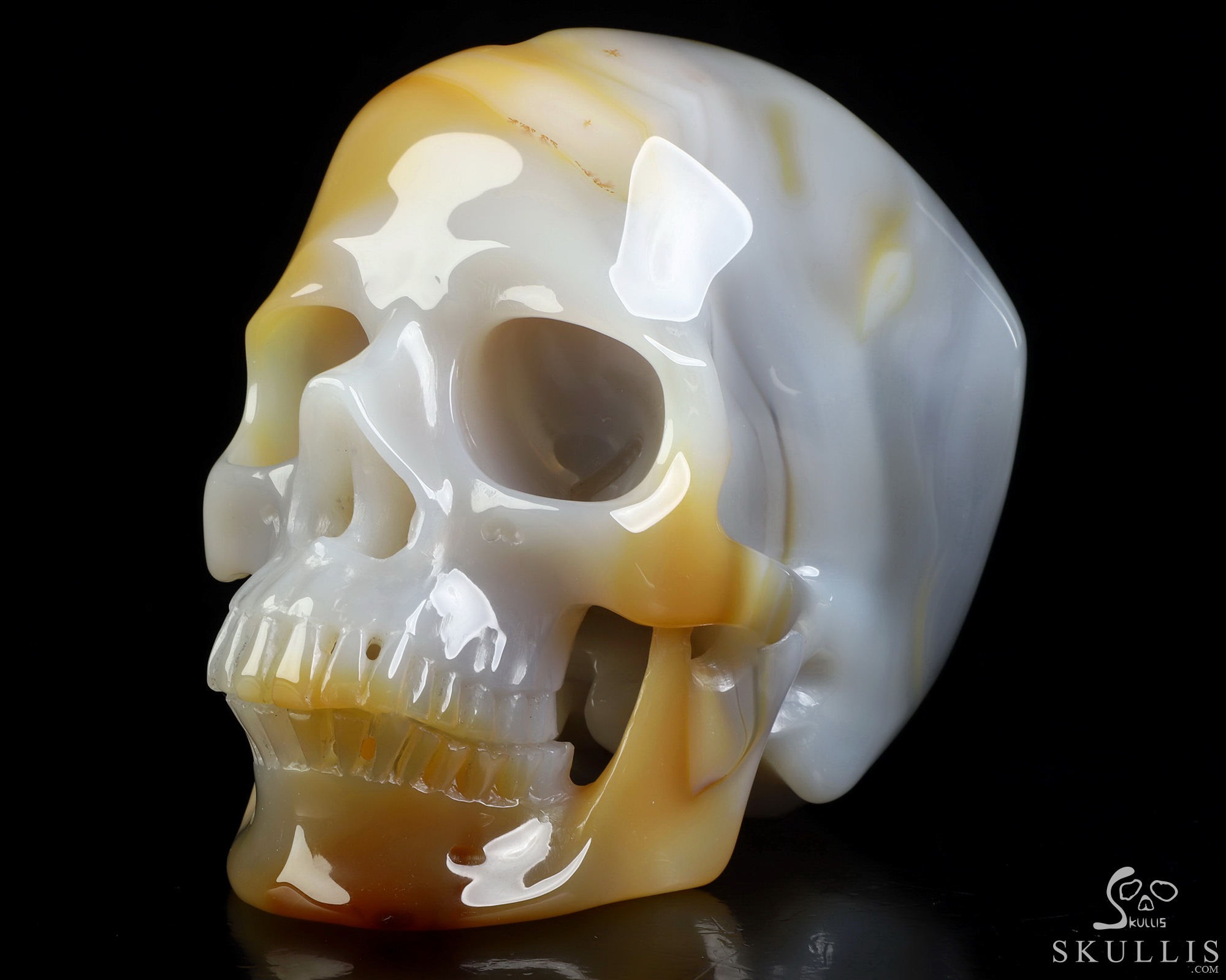 6.0" Carnelian Hand Carved Crystal Skull, Super Realistic, Crystal Healing 6.0" Carnelian Hand Carved Crystal Skull, Super Realistic, Crystal Healing