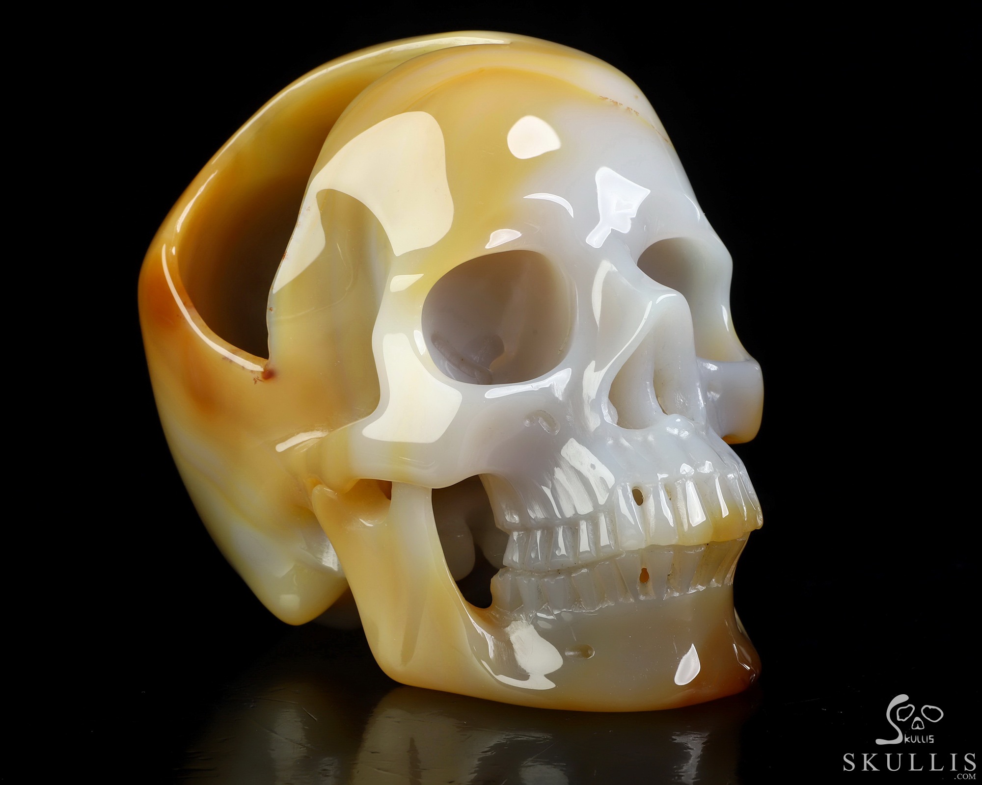 6.0" Carnelian Hand Carved Crystal Skull, Super Realistic, Crystal Healing 6.0" Carnelian Hand Carved Crystal Skull, Super Realistic, Crystal Healing