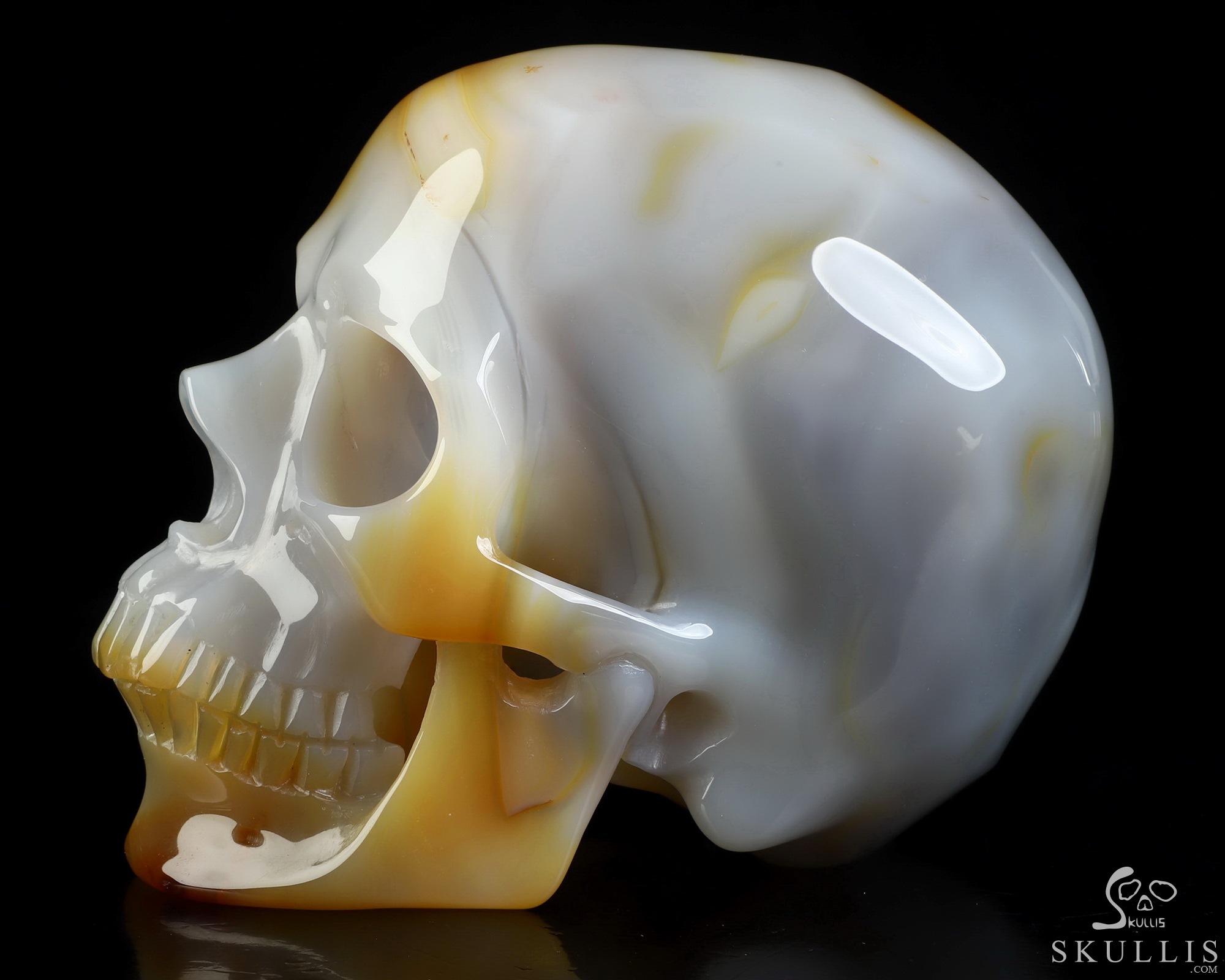 6.0" Carnelian Hand Carved Crystal Skull, Super Realistic, Crystal Healing 6.0" Carnelian Hand Carved Crystal Skull, Super Realistic, Crystal Healing