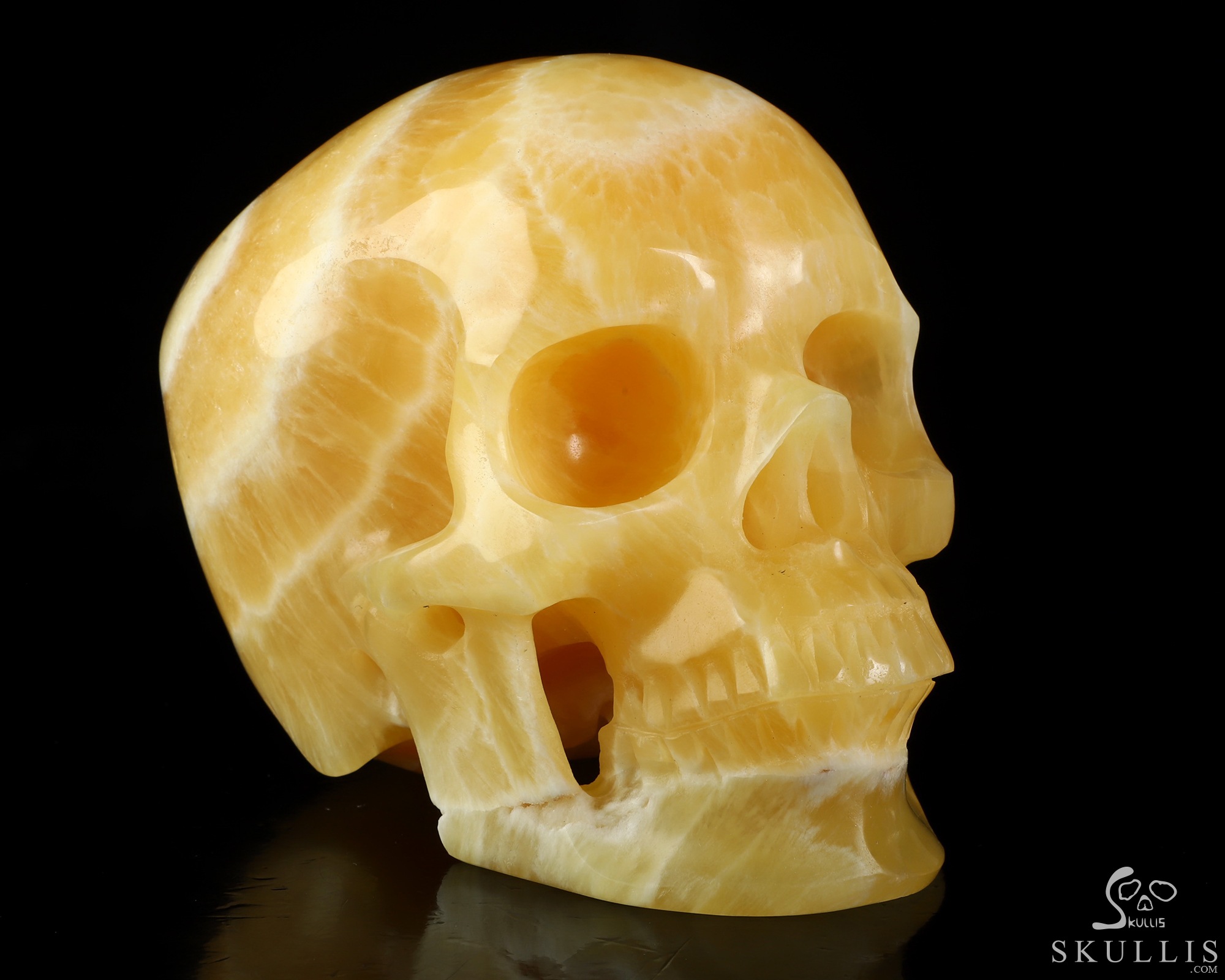 5.0" Beeswax Jade Hand Carved Crystal Skull, Super Realistic, Crystal Healing 5.0" Beeswax Jade Hand Carved Crystal Skull, Super Realistic, Crystal Healing