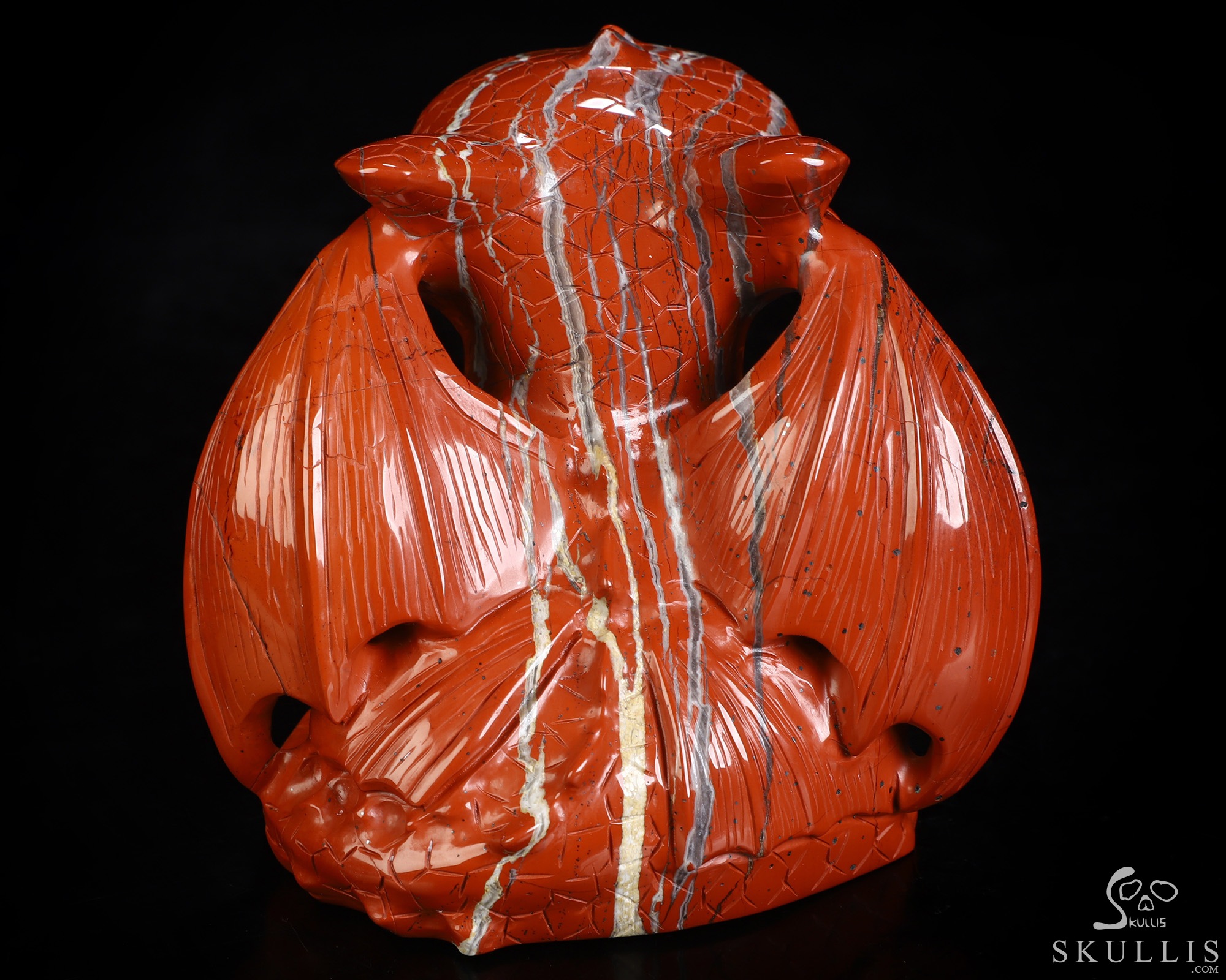 3.9" Red Jasper Hand Carved Crystal Toothless Dragon Fine Art Sculpture, Crystal Healing 3.9" Red Jasper Hand Carved Crystal Toothless Dragon Fine Art Sculpture, Crystal Healing