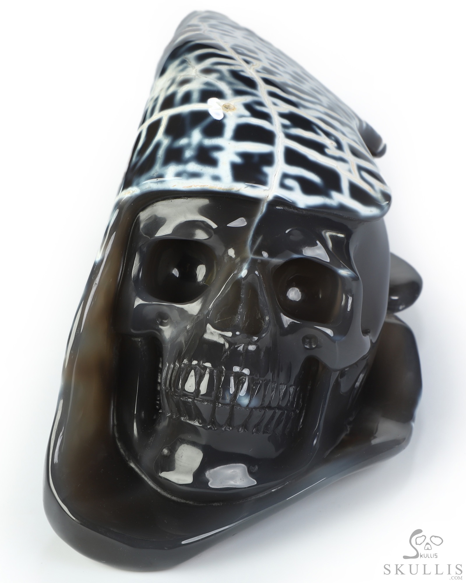 8.5" Orca agate Hand Carved Crystal Skull Fine Art Sculpture, Crystal Healing 8.5" Orca agate Hand Carved Crystal Skull Fine Art Sculpture, Crystal Healing