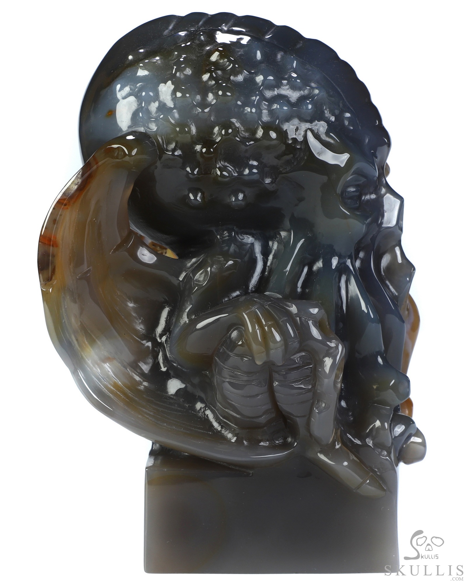 5.1" Premium Brazilian Agate Hand Carved Crystal Cthulhu Sculpture, Crystal Healing 5.1" Premium Brazilian Agate Hand Carved Crystal Cthulhu Sculpture, Crystal Healing