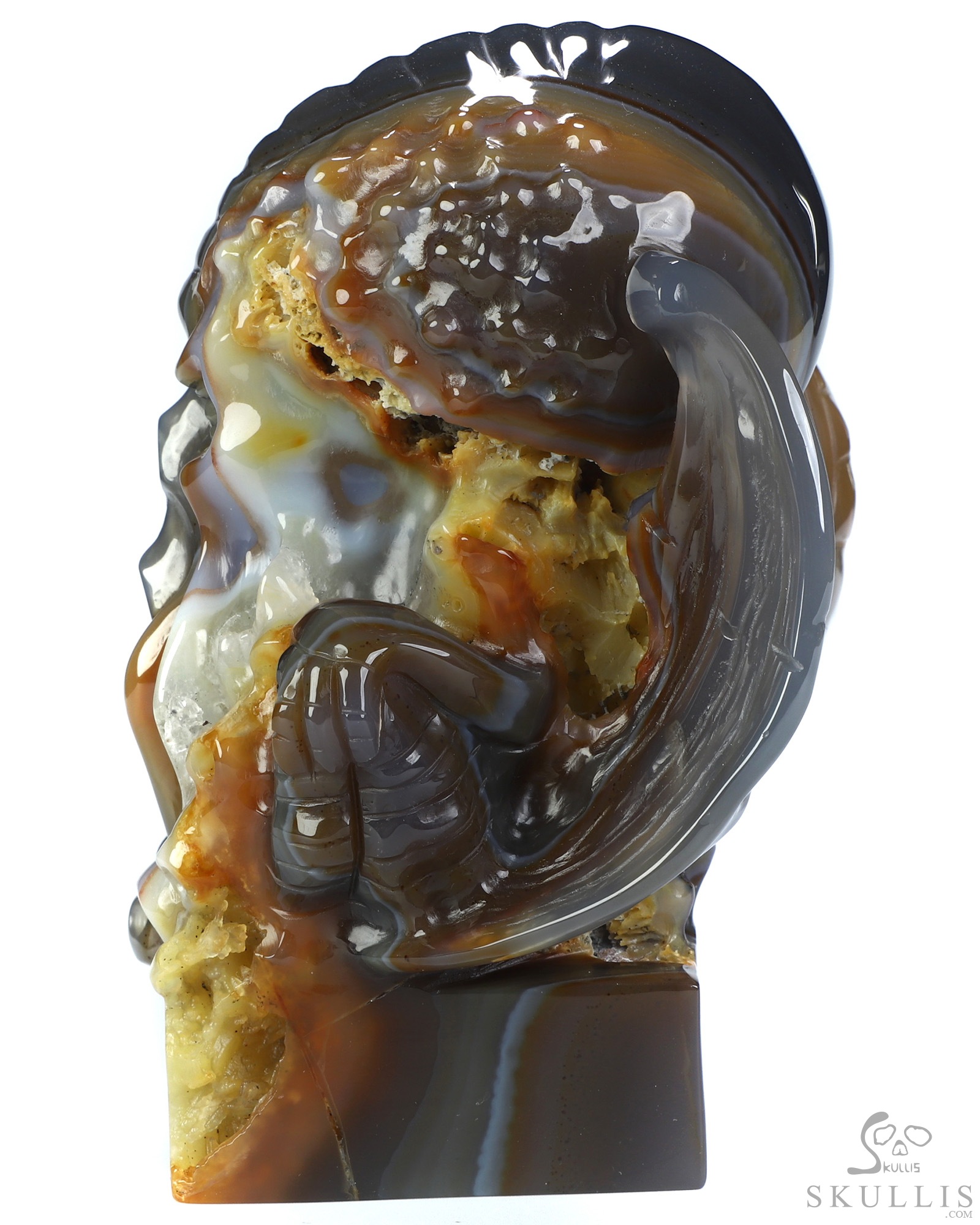 5.1" Premium Brazilian Agate Hand Carved Crystal Cthulhu Sculpture, Crystal Healing 5.1" Premium Brazilian Agate Hand Carved Crystal Cthulhu Sculpture, Crystal Healing