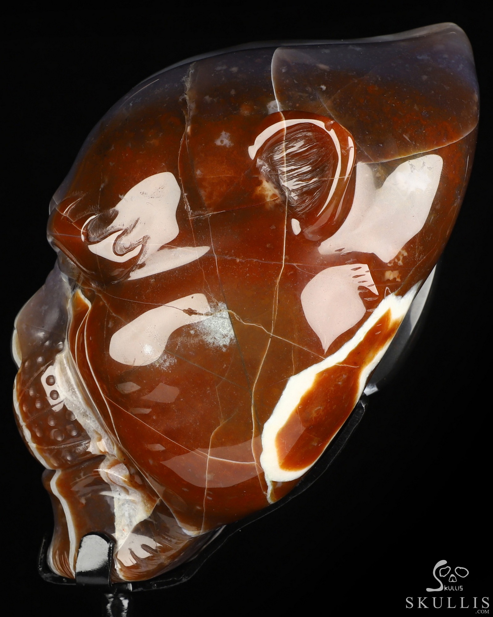 6.4" Black Zebra Agate Hand Carved Crystal Skull and Leopard Fine Art Sculpture, Crystal Healing 6.4" Black Zebra Agate Hand Carved Crystal Skull and Leopard Fine Art Sculpture, Crystal Healing