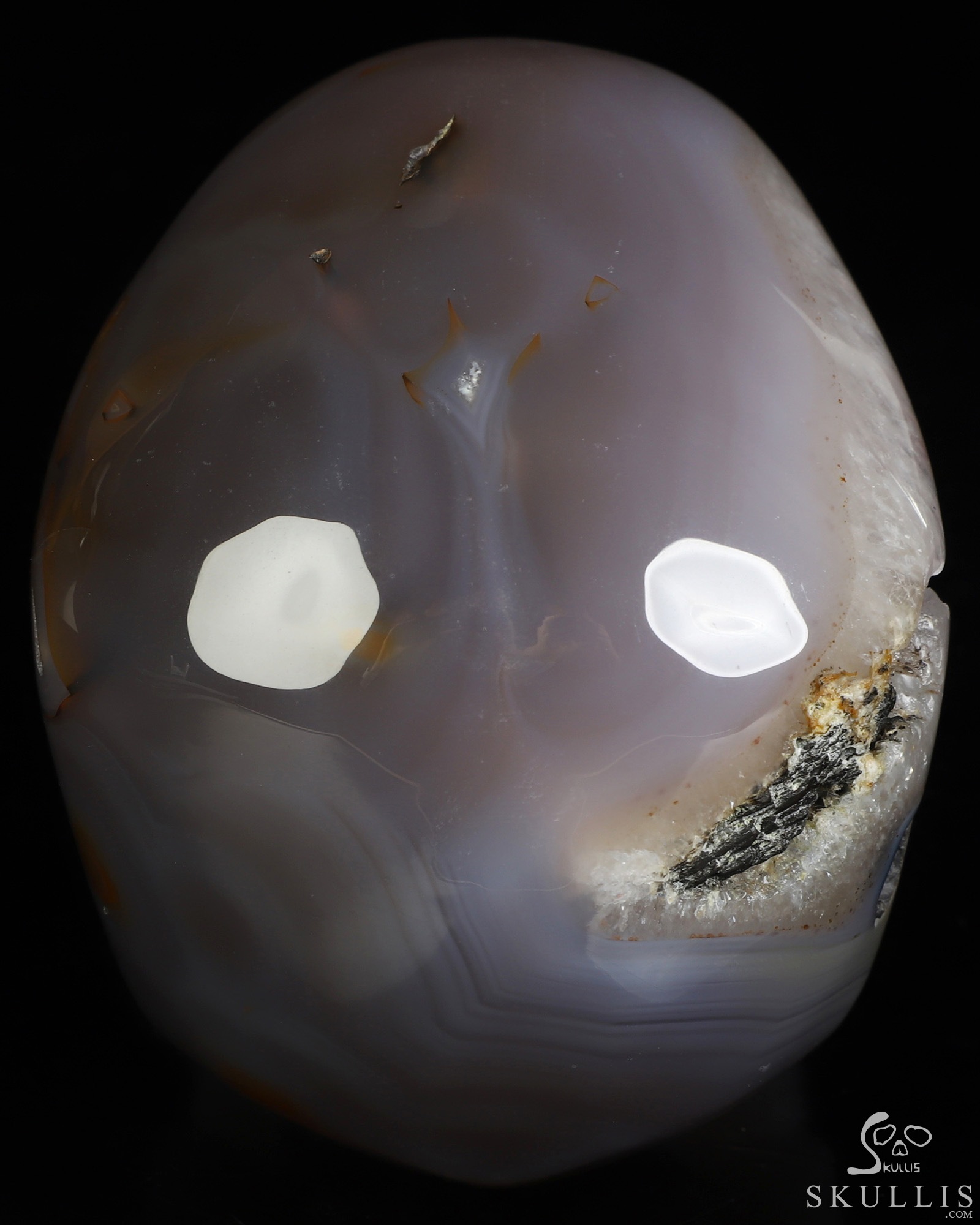 4.6" Premium Brazilian Agate Geode Hand Carved Crystal Skull, Super Realistic, Crystal Healing 4.6" Premium Brazilian Agate Geode Hand Carved Crystal Skull, Super Realistic, Crystal Healing