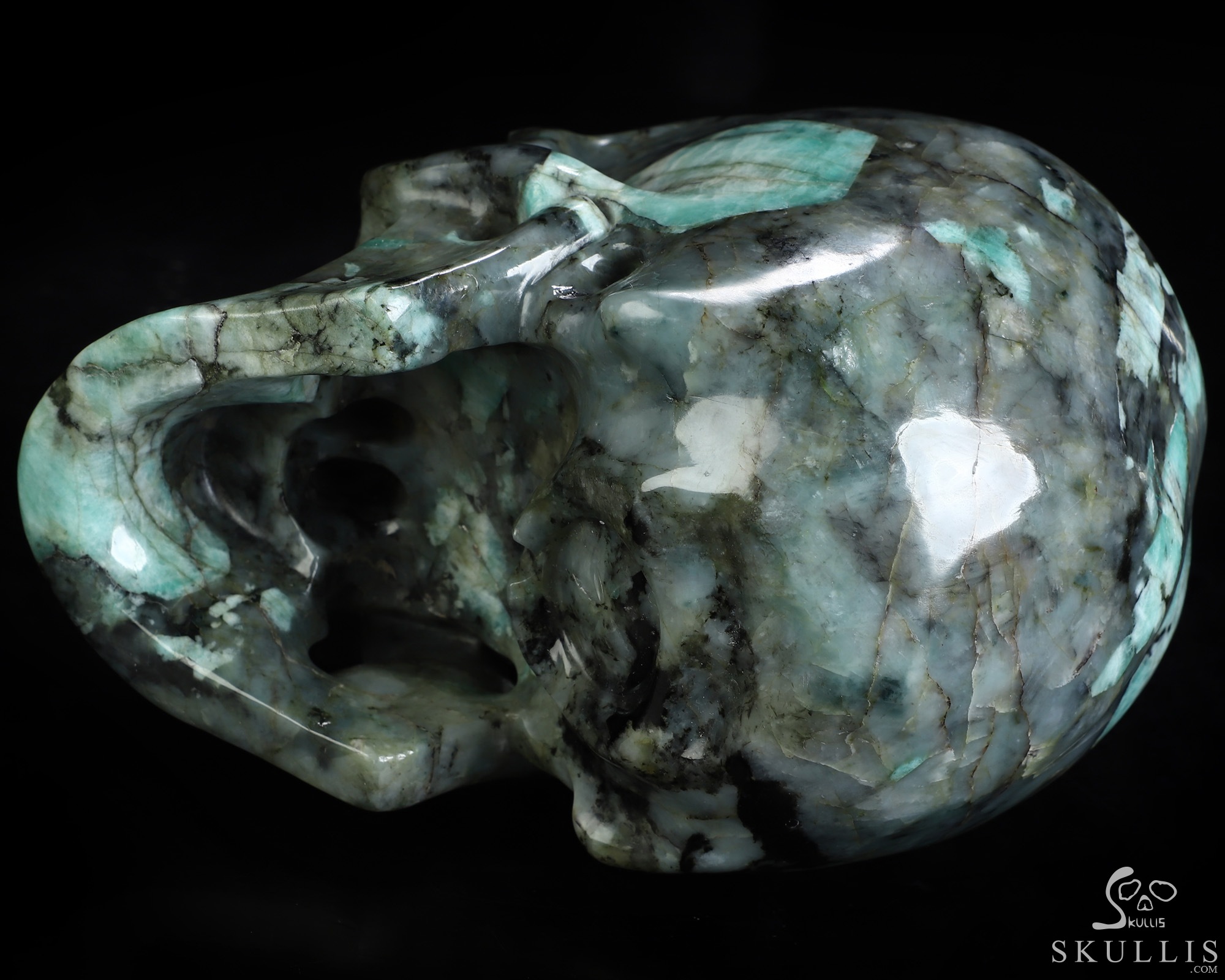 Gemstone Lifesized 6.8" Emerald Hand Carved Crystal Skull, Super Realistic, Crystal Healing Gemstone Lifesized 6.8" Emerald Hand Carved Crystal Skull, Super Realistic, Crystal Healing
