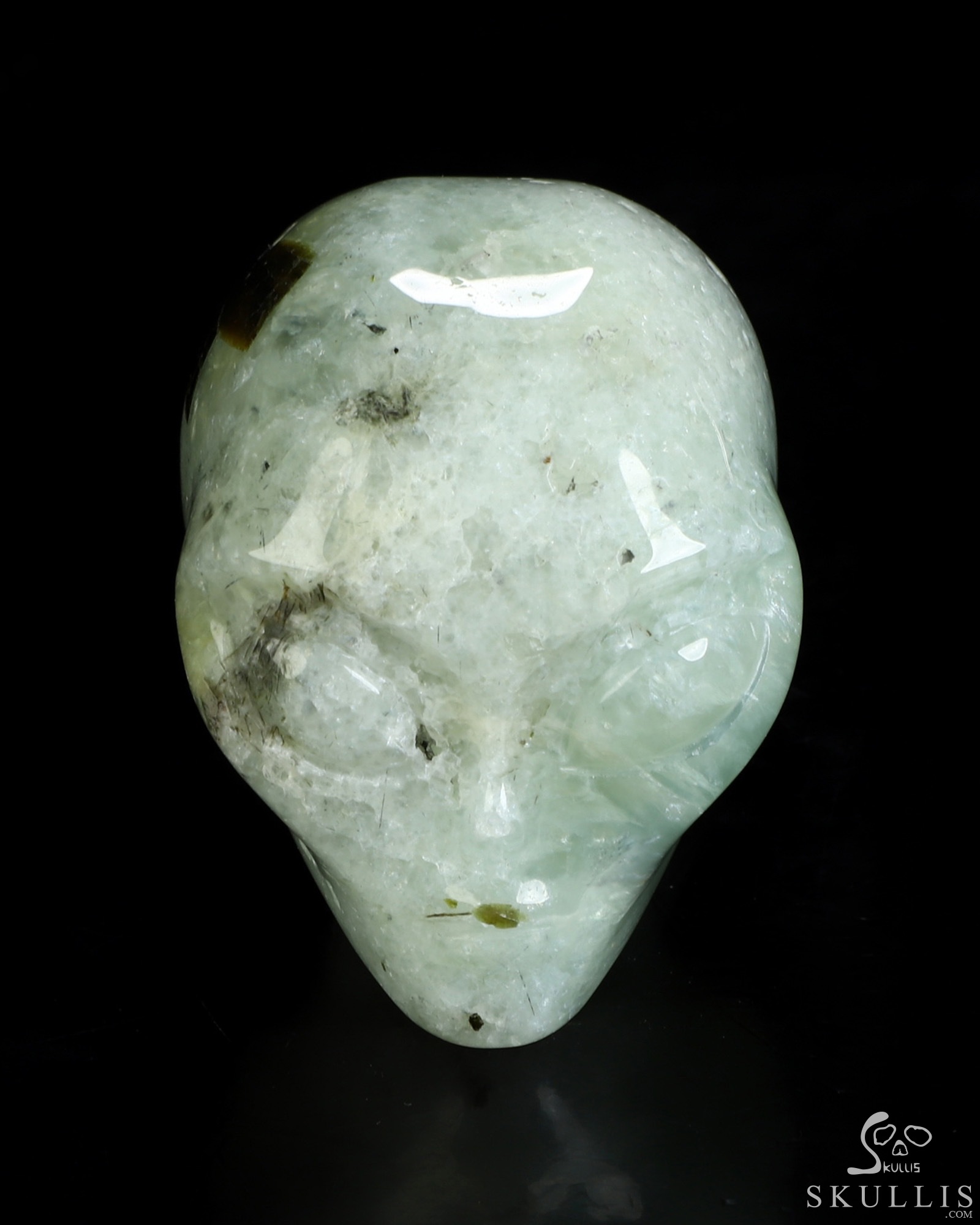 Gemstone 2.0" Prehnite Star Being Female Alien Crystal Skull Companion, Hand Carved Gemstone Fine Art Sculpture, Reiki Healing Stone Statue Gemstone 2.0" Prehnite Star Being Female Alien Crystal Skull Companion, Hand Carved Gemstone Fine Art Sculpture, Reiki Healing Stone Statue