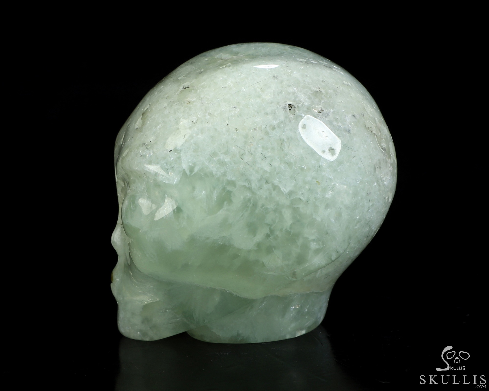 Gemstone 2.0" Prehnite Star Being Female Alien Crystal Skull Companion, Hand Carved Gemstone Fine Art Sculpture, Reiki Healing Stone Statue Gemstone 2.0" Prehnite Star Being Female Alien Crystal Skull Companion, Hand Carved Gemstone Fine Art Sculpture, Reiki Healing Stone Statue