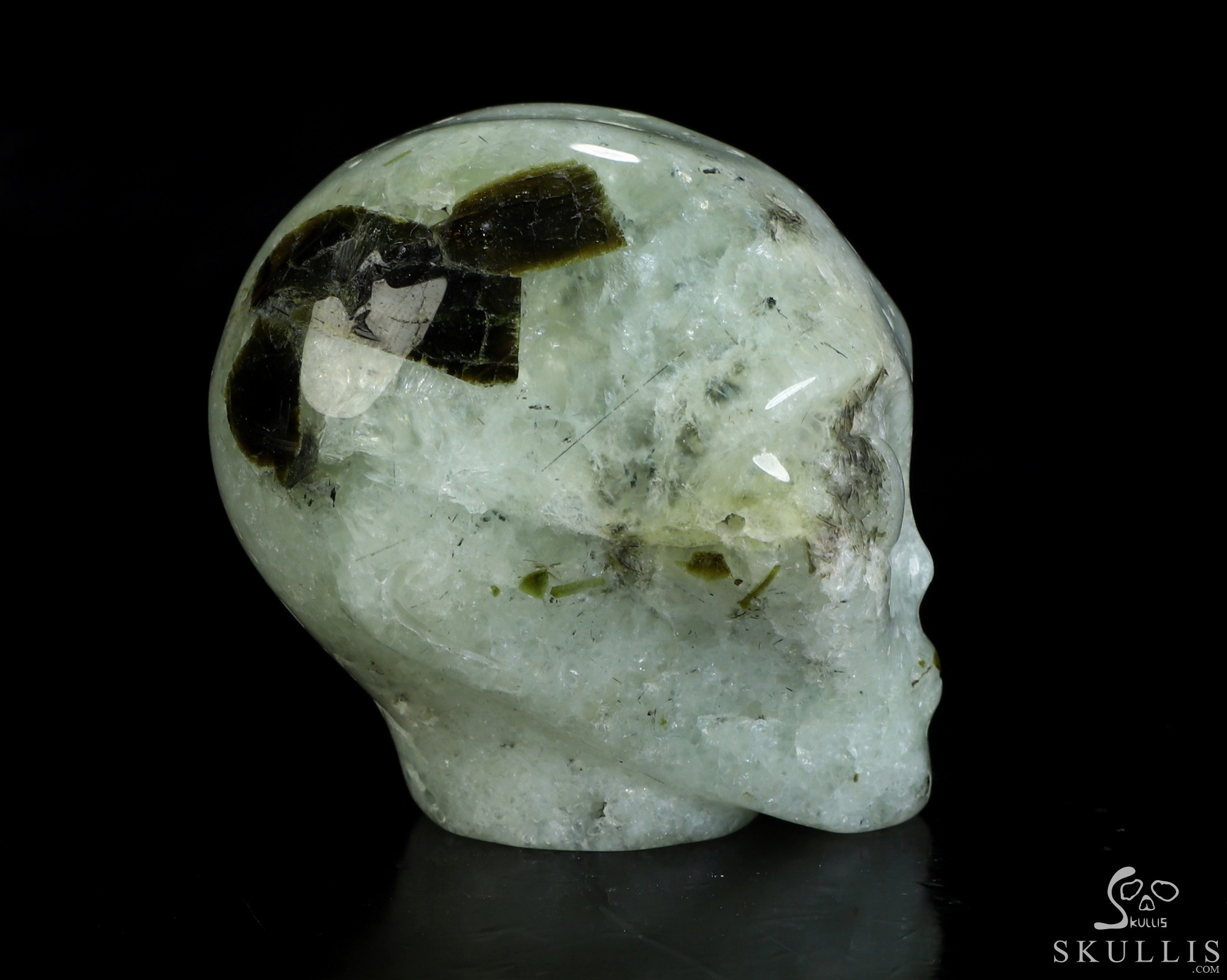 Gemstone 2.0" Prehnite Star Being Female Alien Crystal Skull Companion, Hand Carved Gemstone Fine Art Sculpture, Reiki Healing Stone Statue Gemstone 2.0" Prehnite Star Being Female Alien Crystal Skull Companion, Hand Carved Gemstone Fine Art Sculpture, Reiki Healing Stone Statue