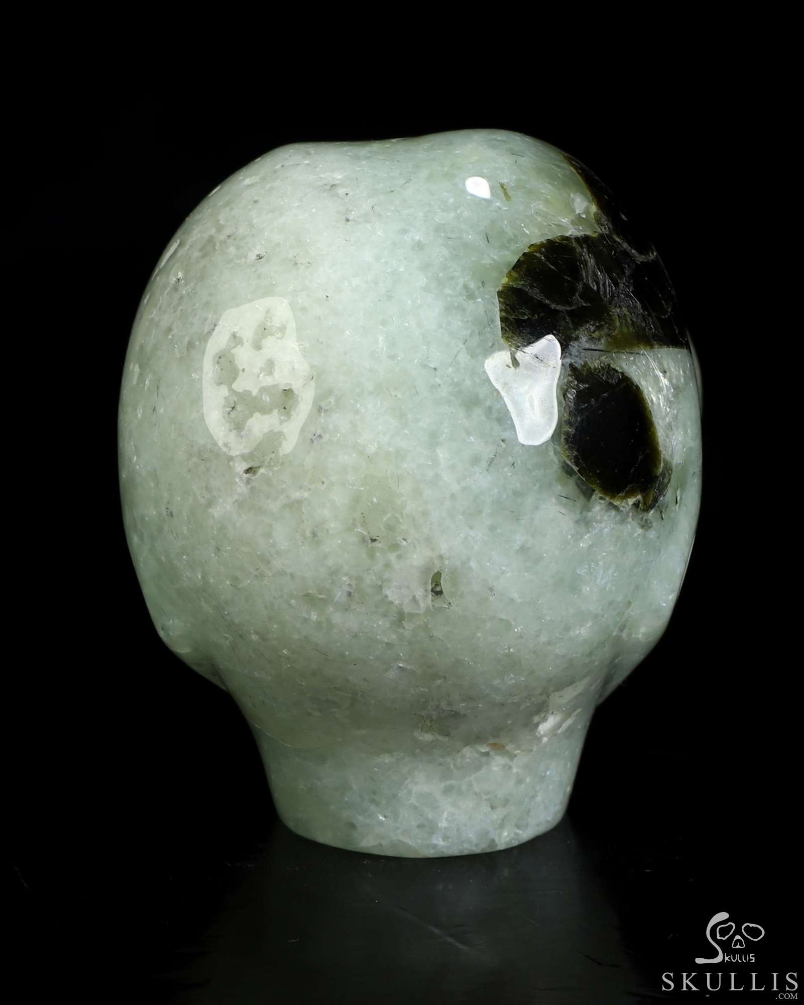 Gemstone 2.0" Prehnite Star Being Female Alien Crystal Skull Companion, Hand Carved Gemstone Fine Art Sculpture, Reiki Healing Stone Statue Gemstone 2.0" Prehnite Star Being Female Alien Crystal Skull Companion, Hand Carved Gemstone Fine Art Sculpture, Reiki Healing Stone Statue