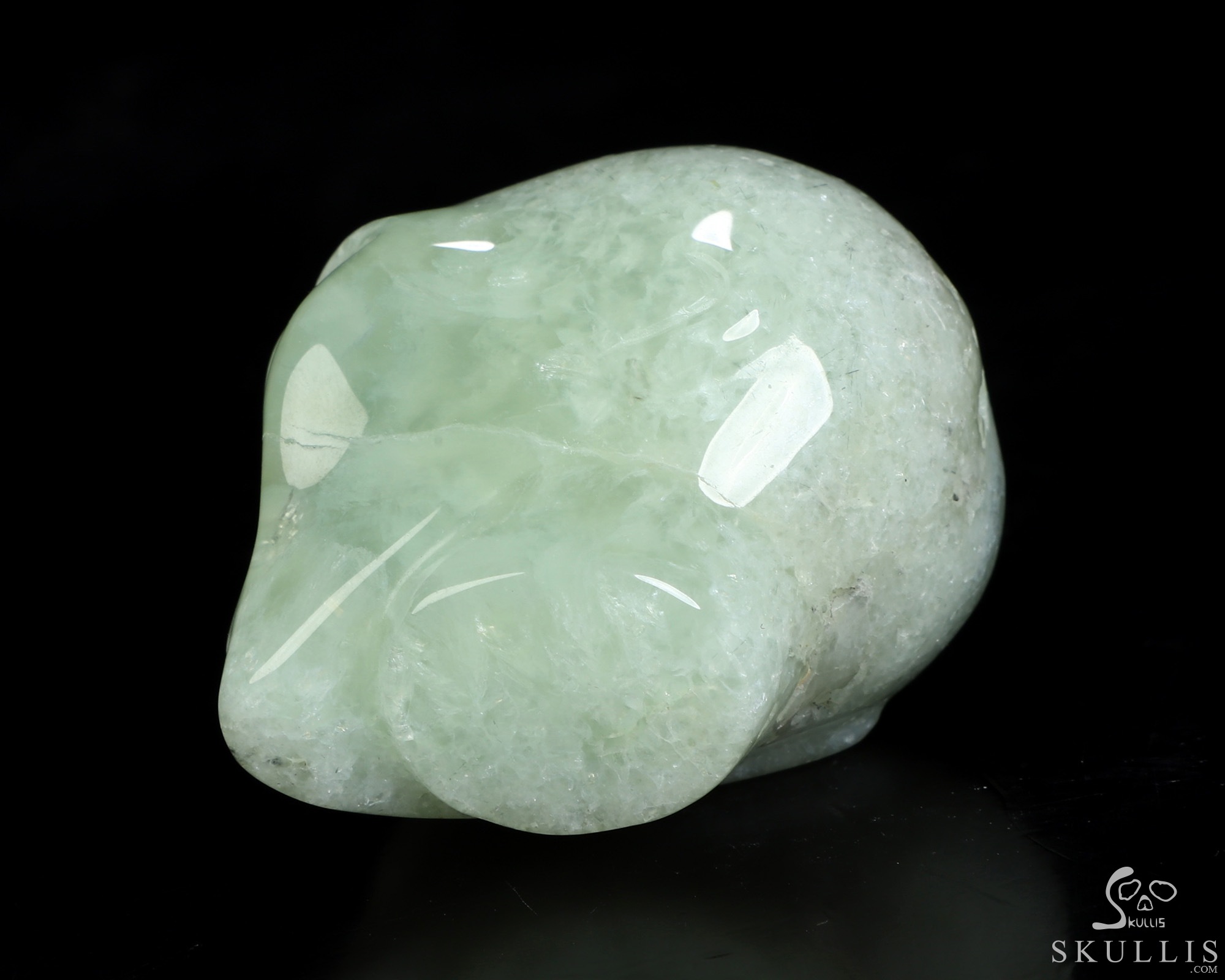 Gemstone 2.0" Prehnite Star Being Female Alien Crystal Skull Companion, Hand Carved Gemstone Fine Art Sculpture, Reiki Healing Stone Statue Gemstone 2.0" Prehnite Star Being Female Alien Crystal Skull Companion, Hand Carved Gemstone Fine Art Sculpture, Reiki Healing Stone Statue